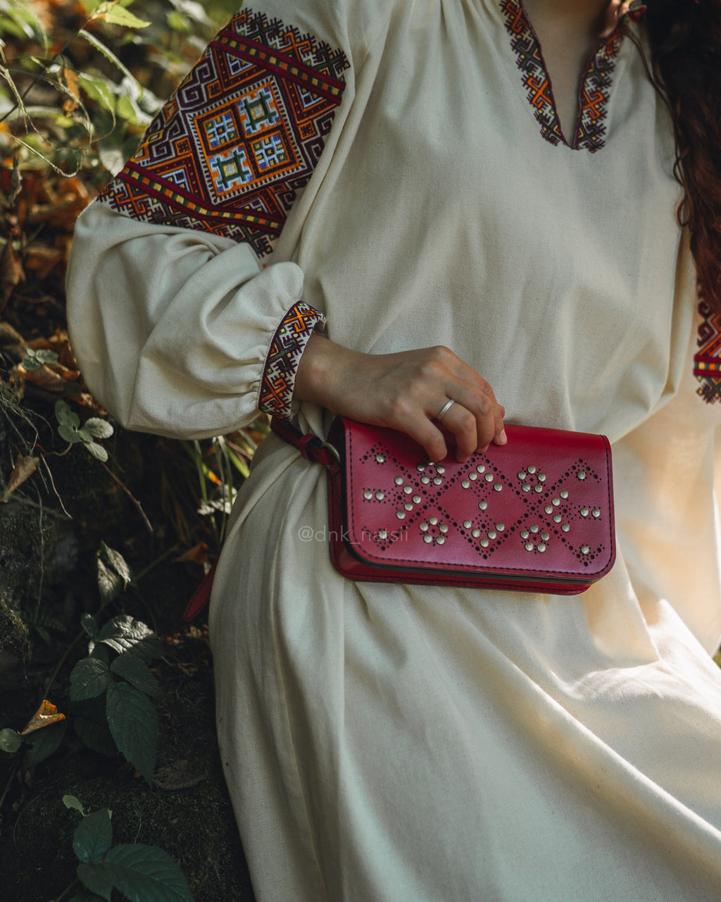 Етносумка " Ташка" червоний лак