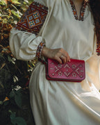 Етносумка " Ташка" червоний лак - Інтернет-Магазин вишиванок ДНК Нації