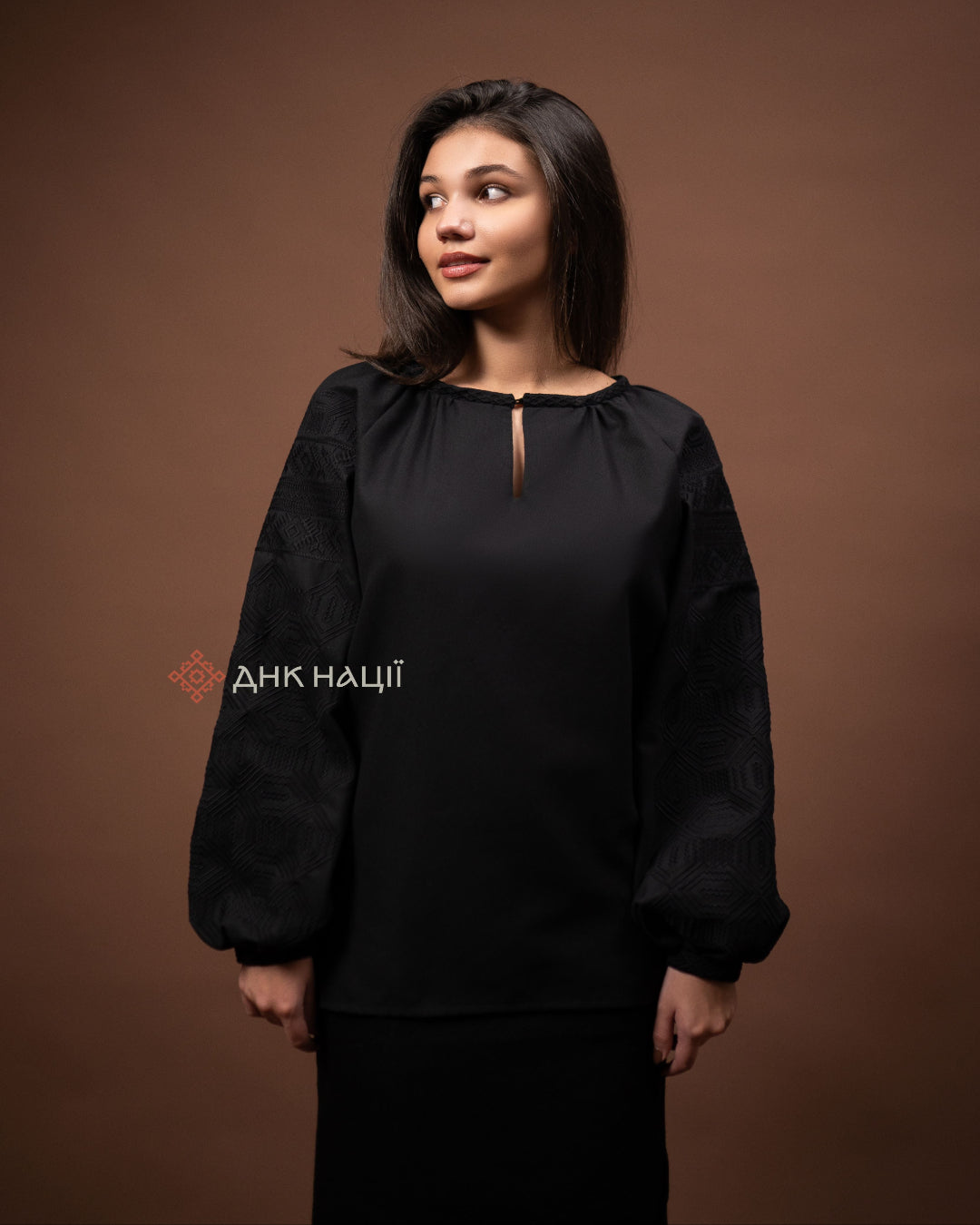 Women’s Embroidered Blouse “Desna (2)” (Black)