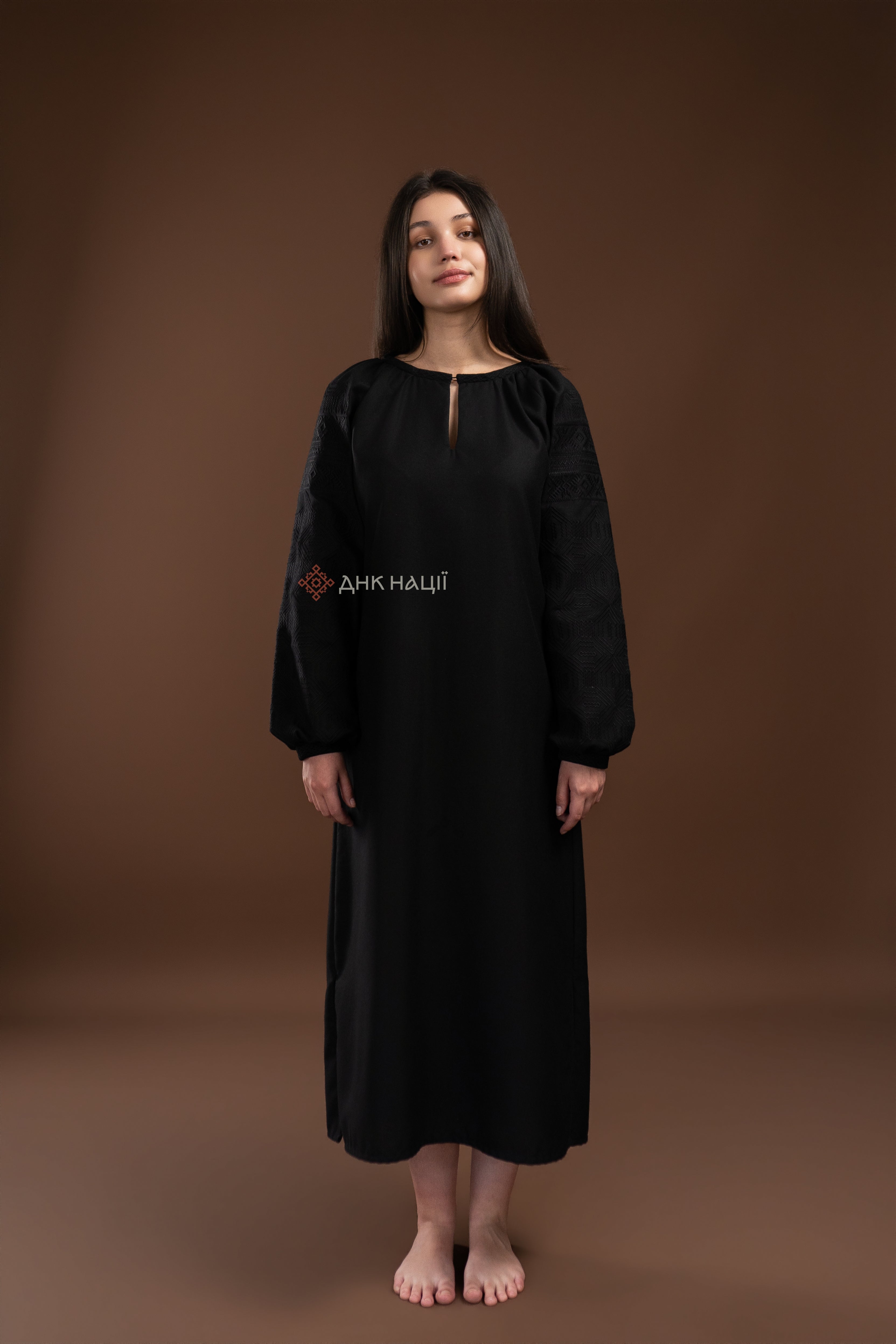 Вишита сукня "Десна (2)"(чорна)