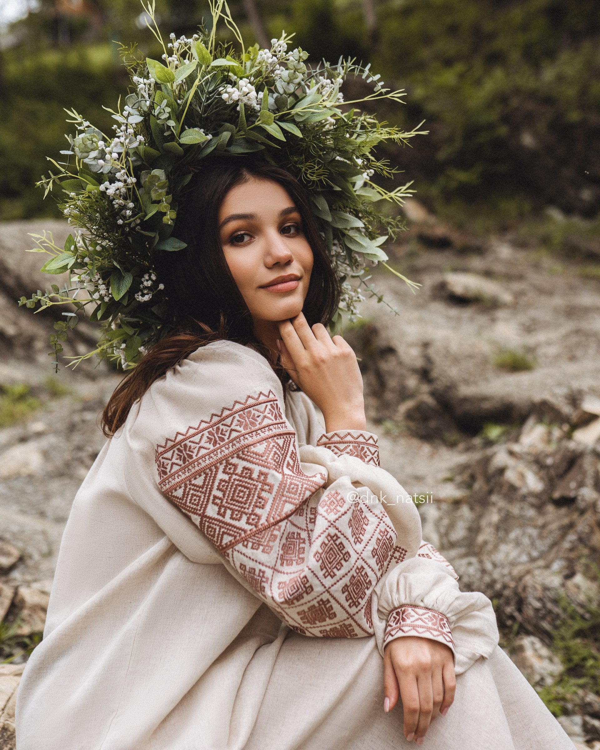 Вишита сукня "Княжа (2)"(сіра)