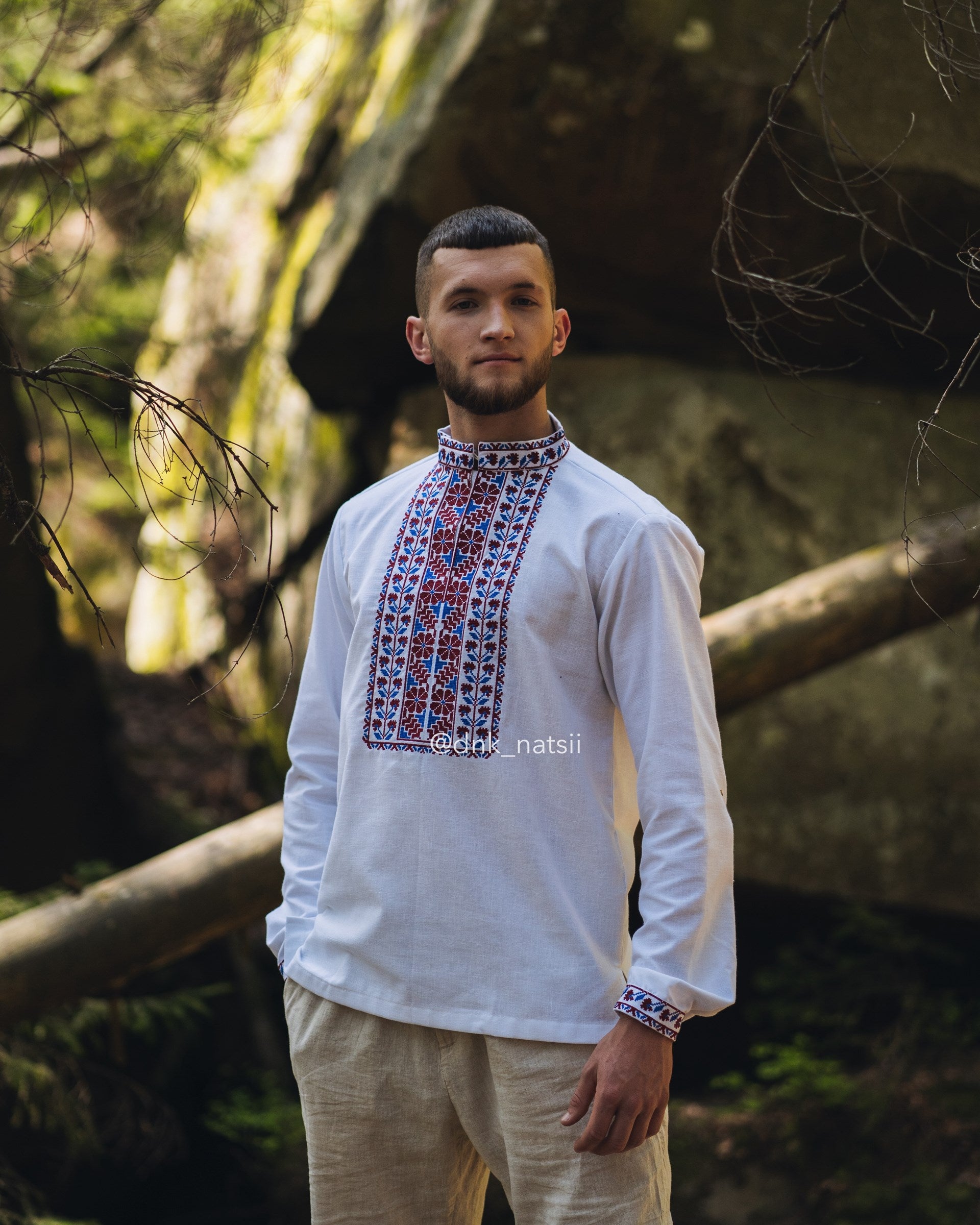 Вишиванка чоловіча "Слобожанщина"(біла)