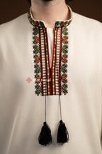 Men's Vyshyvanka "Bystrytsia (2)" (milky-white)
