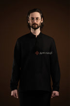 Men's Vyshyvanka "Desna (2)" (black)