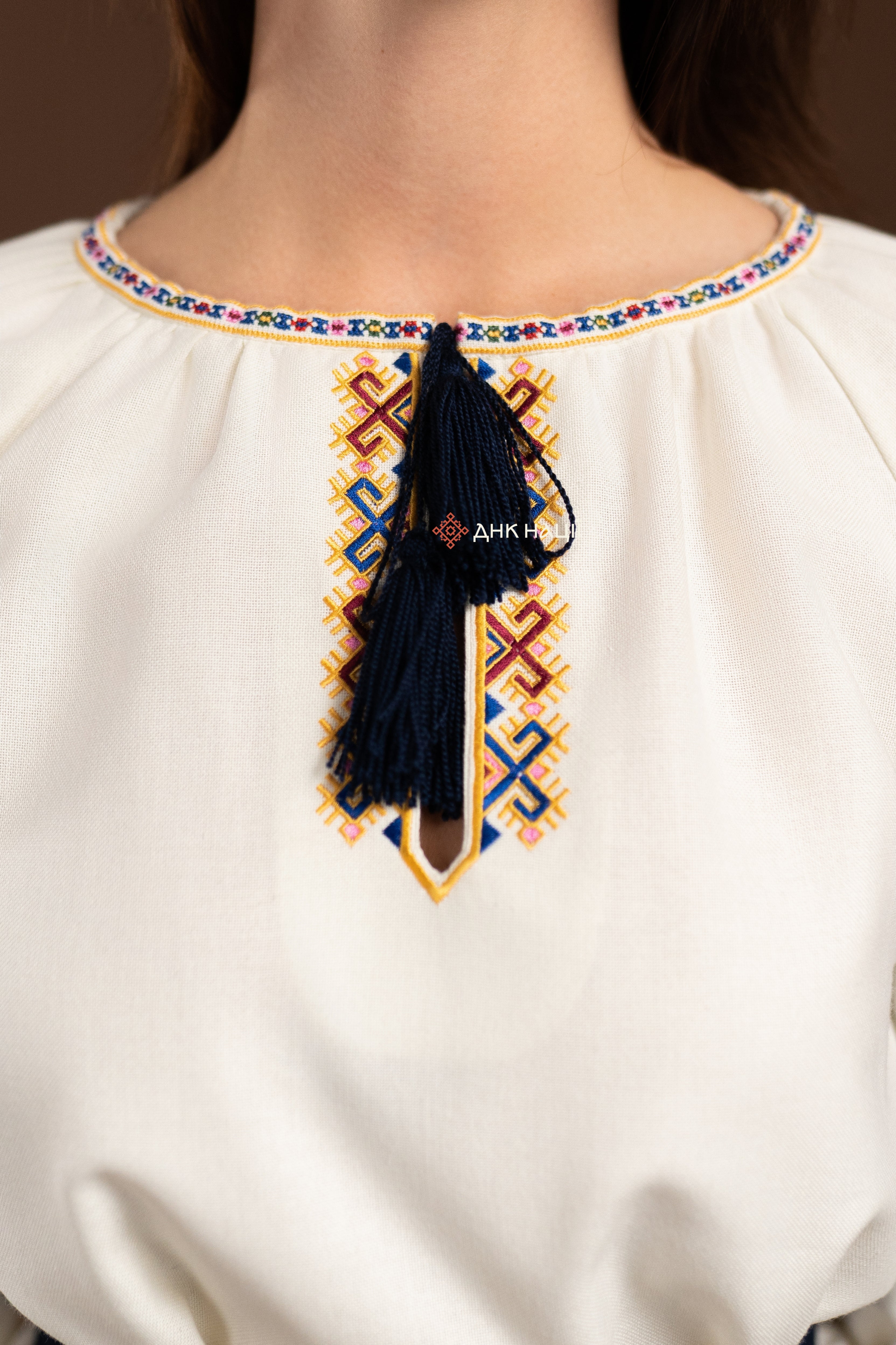 Embroidered Dress "Verkhovynka" (milky-white)