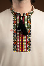 Men's Vyshyvanka "Bystrytsia (2)" (milky-white)