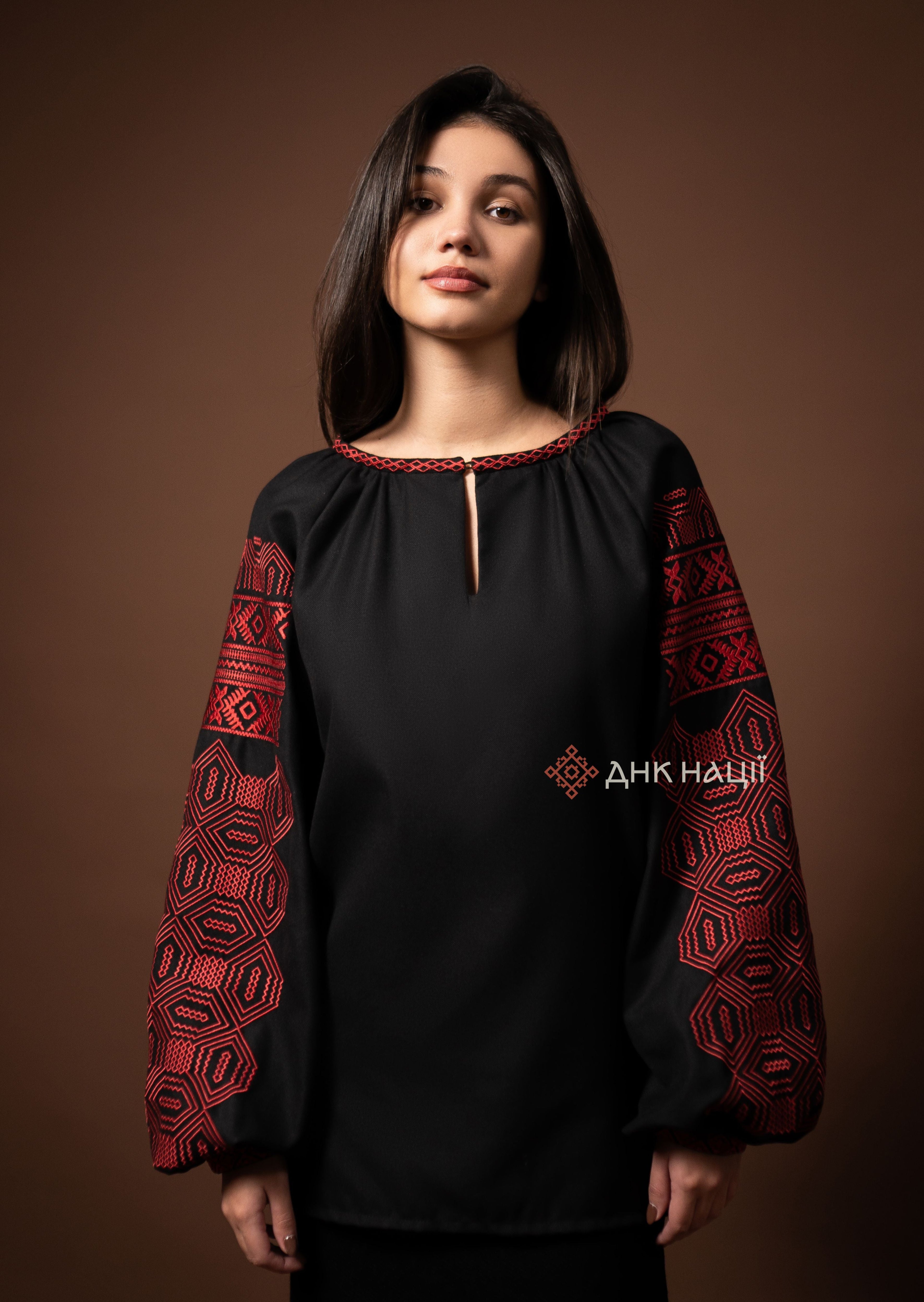 Women’s Embroidered Blouse “Desna (4)” (Black)