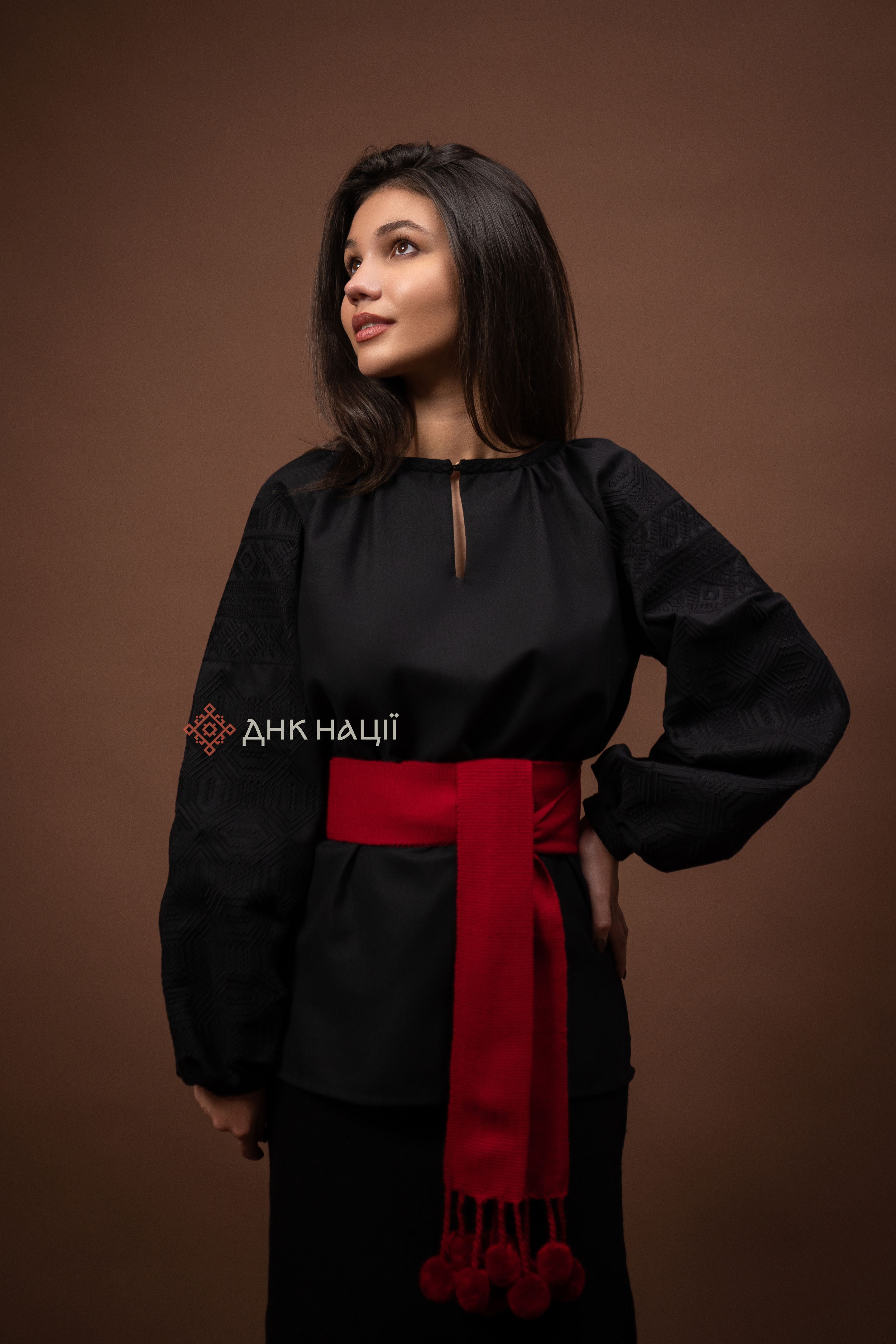 Women’s Embroidered Blouse “Desna (2)” (Black)