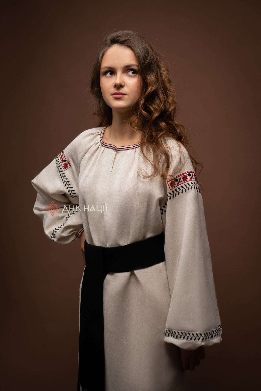 Embroidered Dress “Okrasa (1)” (Gray)