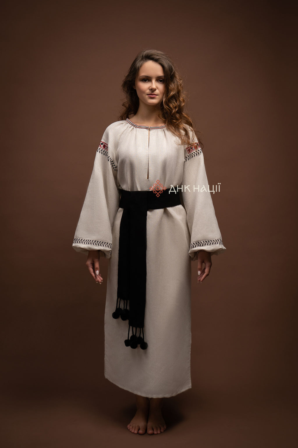 Embroidered Dress “Okrasa (1)” (Gray)