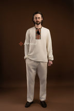 Men's Vyshyvanka "Bystrytsia (2)" (milky-white)