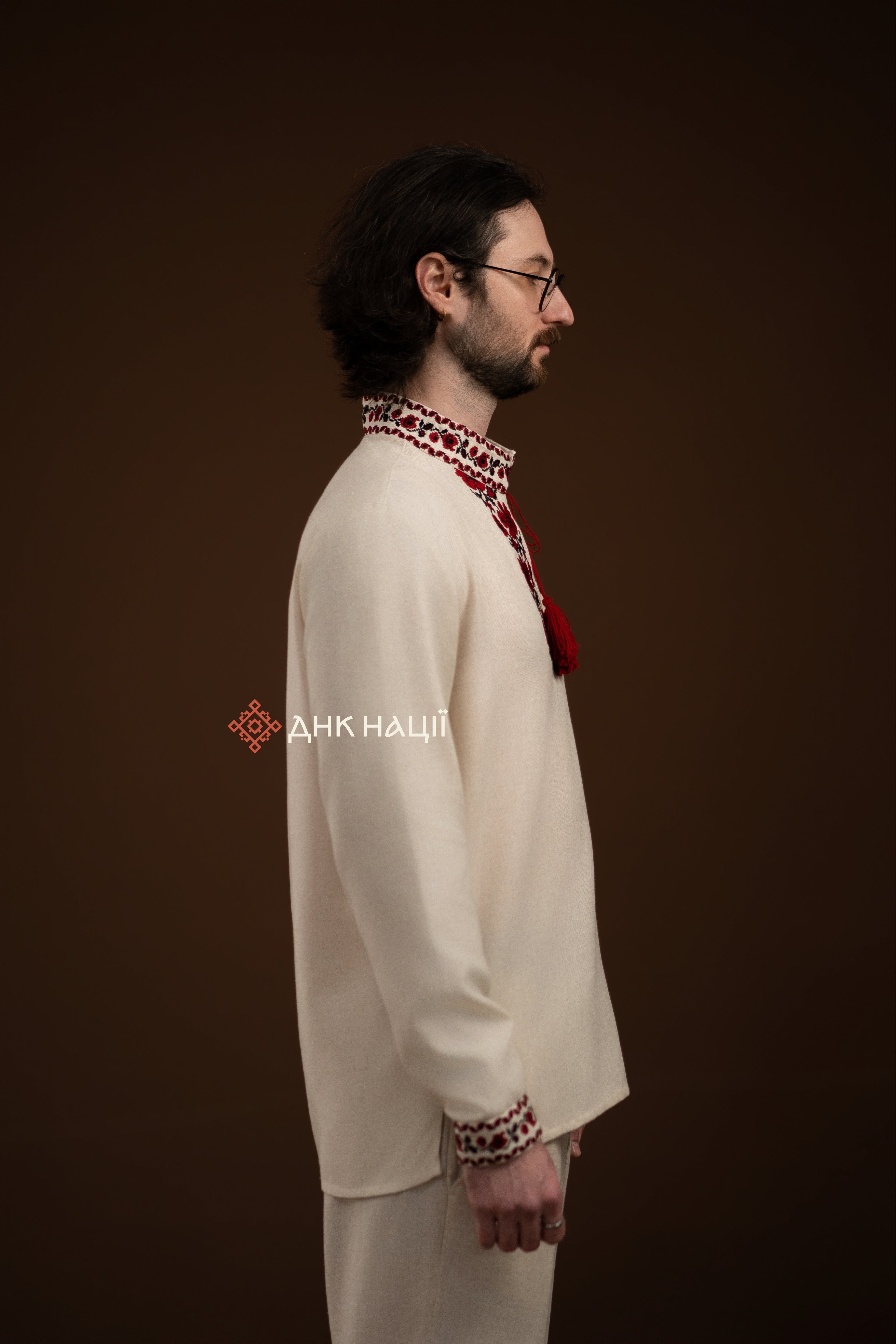 Men’s Embroidered Shirt “Zlahoda (2)” (Beige)