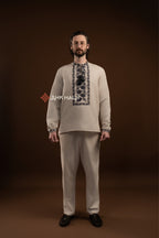 Men's Vyshyvanka "Zakvitchana (1)" (grey)