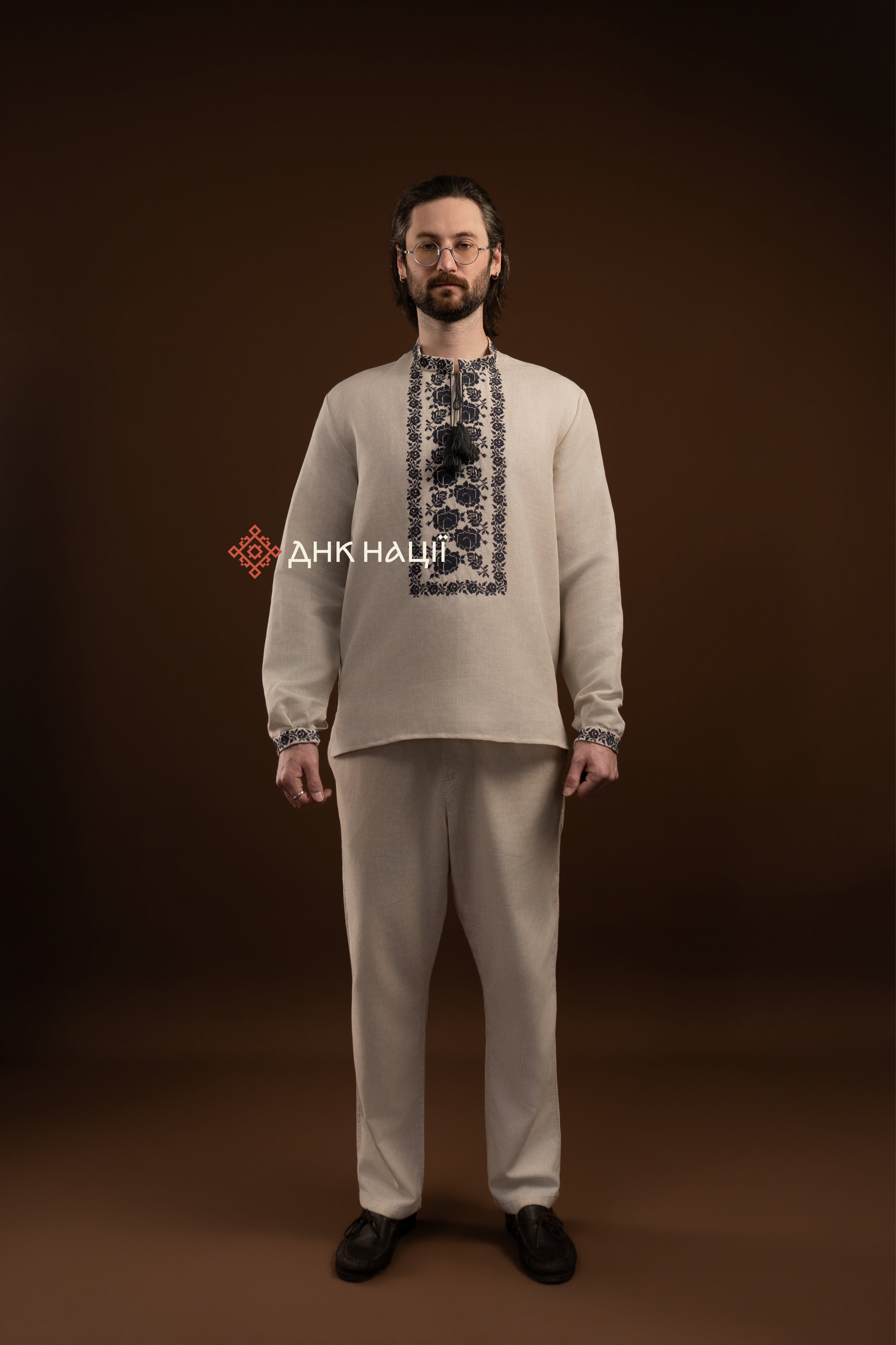 Men's Vyshyvanka "Zakvitchana (1)" (grey)