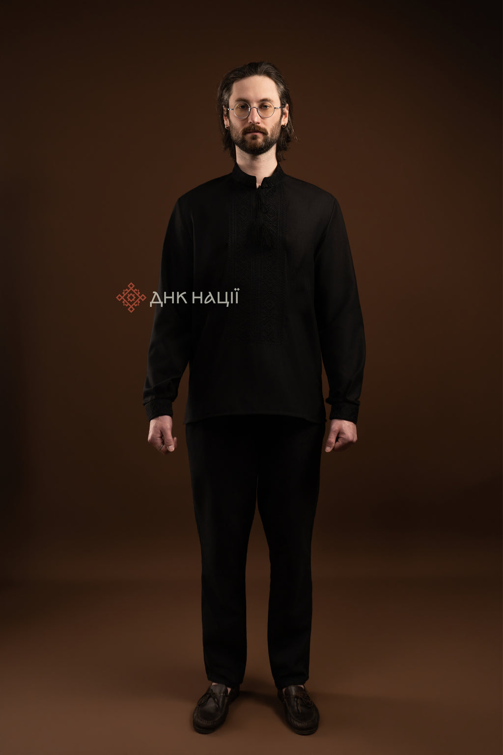 Men's Vyshyvanka "Desna (2)" (black)