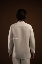 Men’s Embroidered Shirt “Kniazha (2)” (Gray)