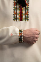 Men's Vyshyvanka "Bystrytsia (2)" (milky-white)
