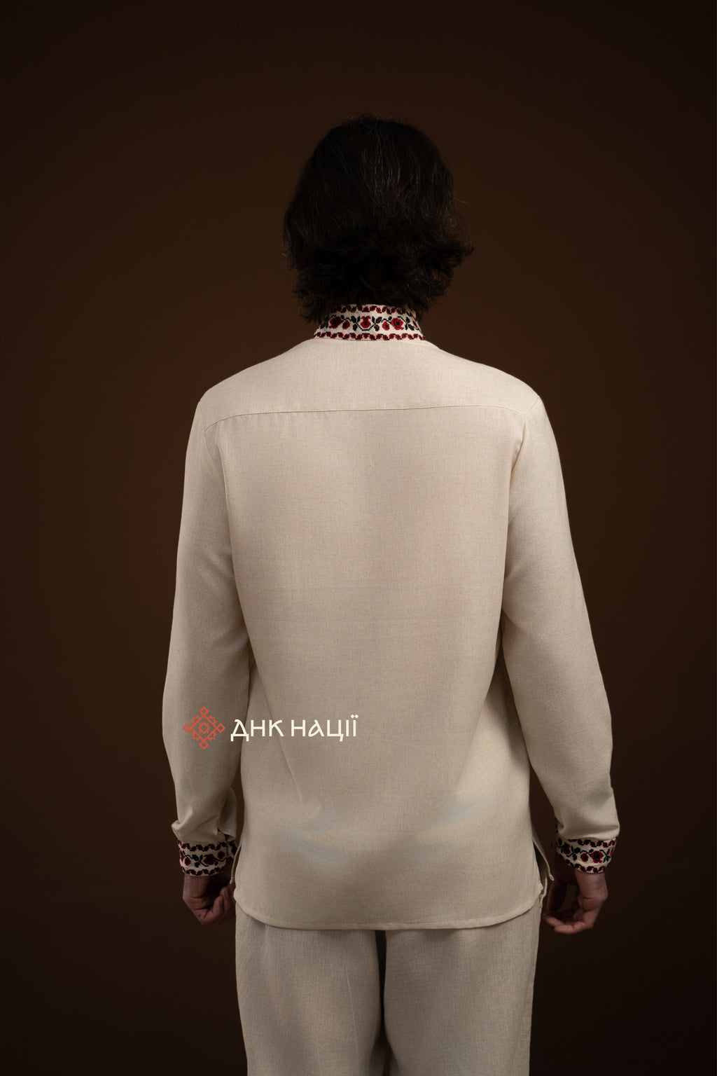 Men’s Embroidered Shirt “Zlahoda (2)” (Beige)