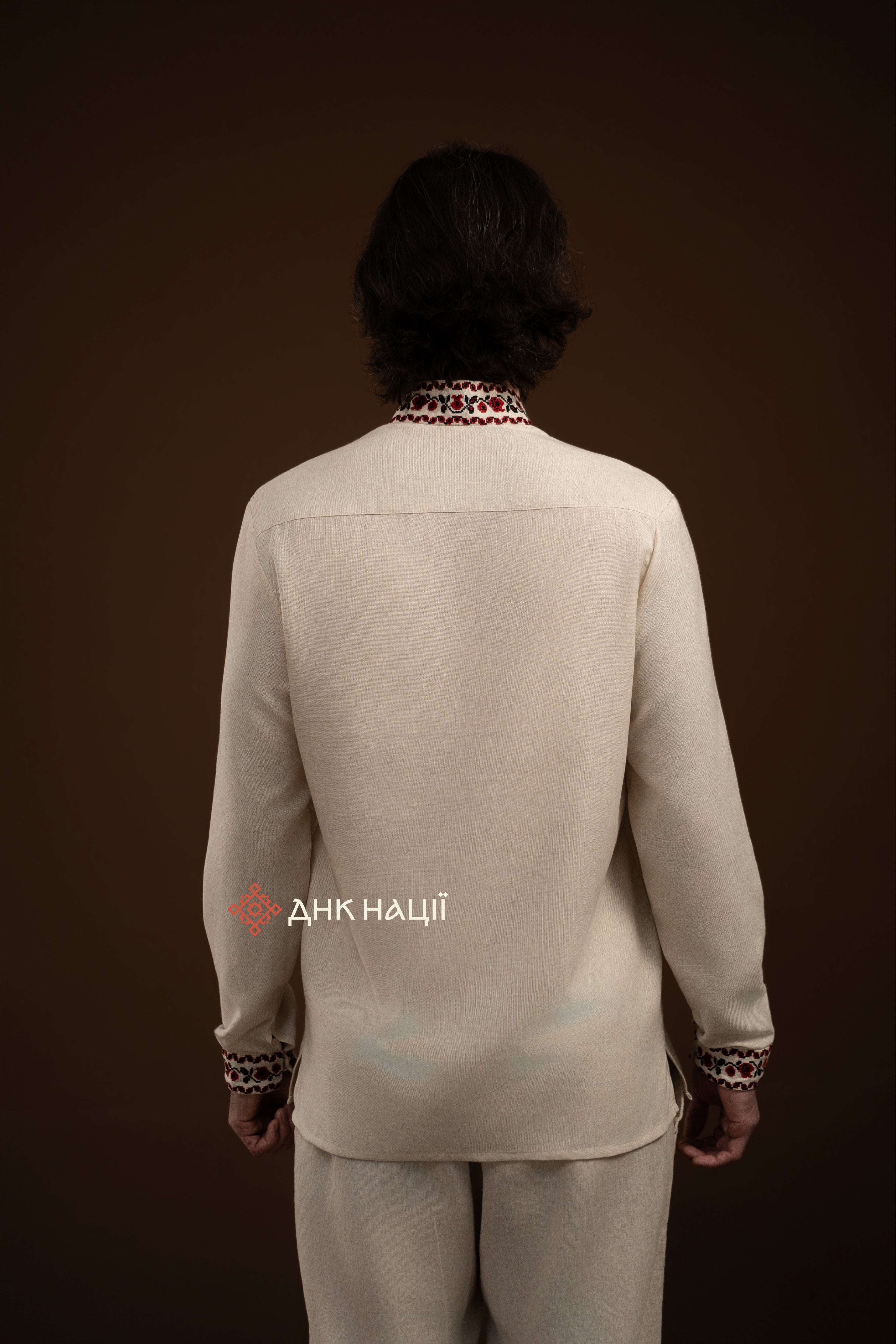 Men’s Embroidered Shirt “Zlahoda (2)” (Beige)