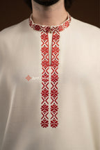 Men's Vyshyvanka "Knyazha (1)" (milky-white)