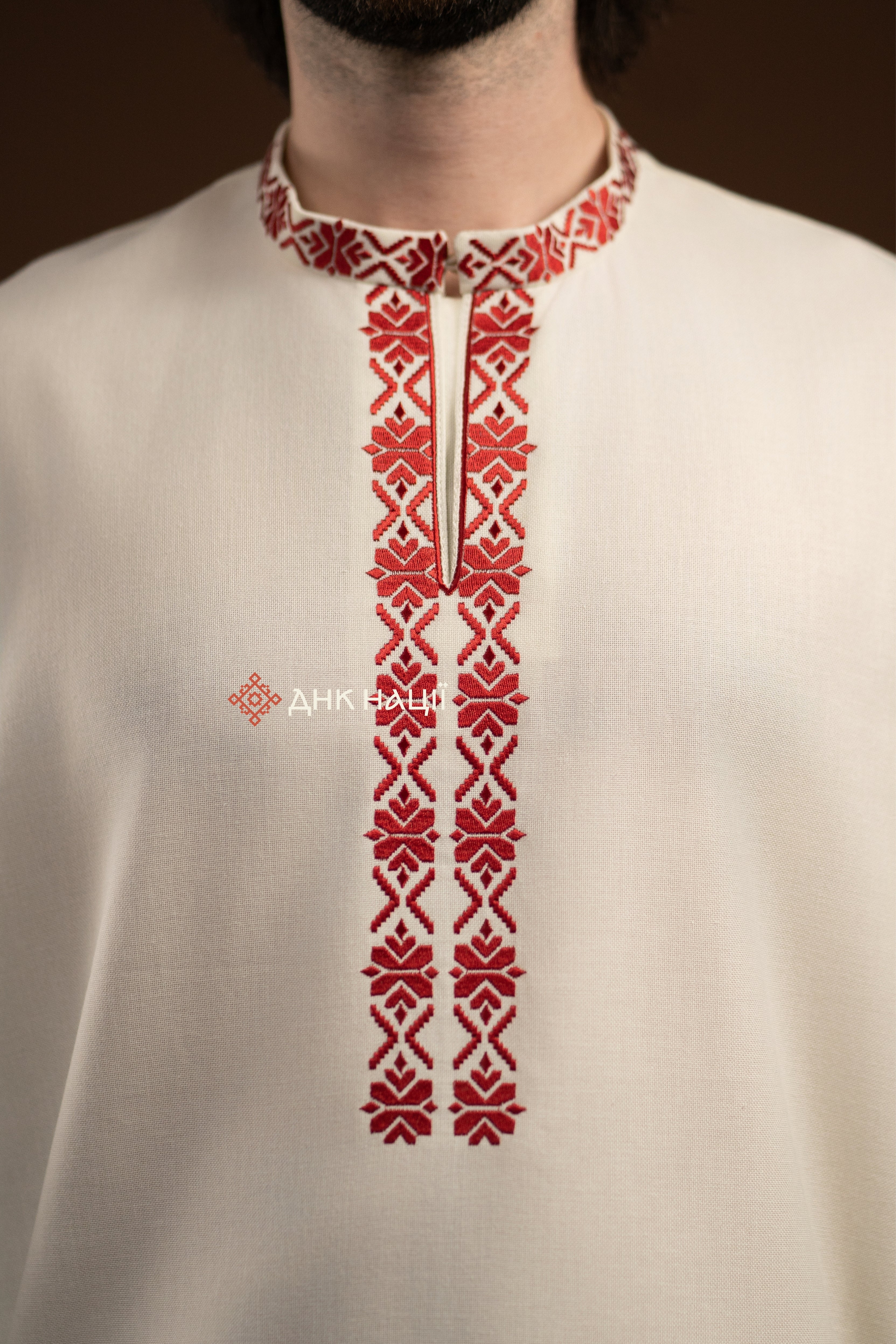 Men's Vyshyvanka "Knyazha (1)" (milky-white)