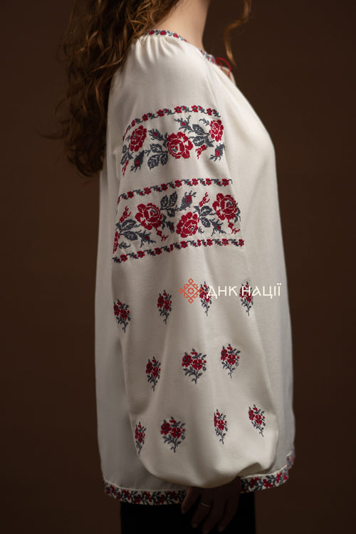 Women's Vyshyvanka "Lykeriia" (milky-white)