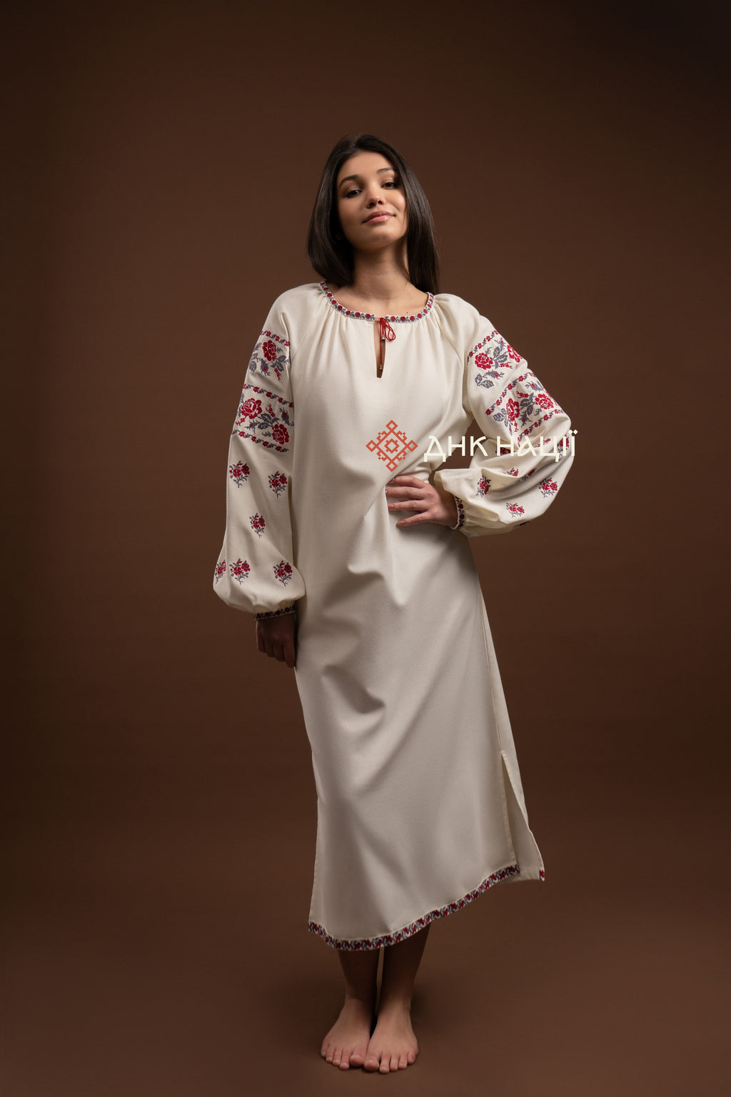 Вишита сукня "Ликерія"(молочна)