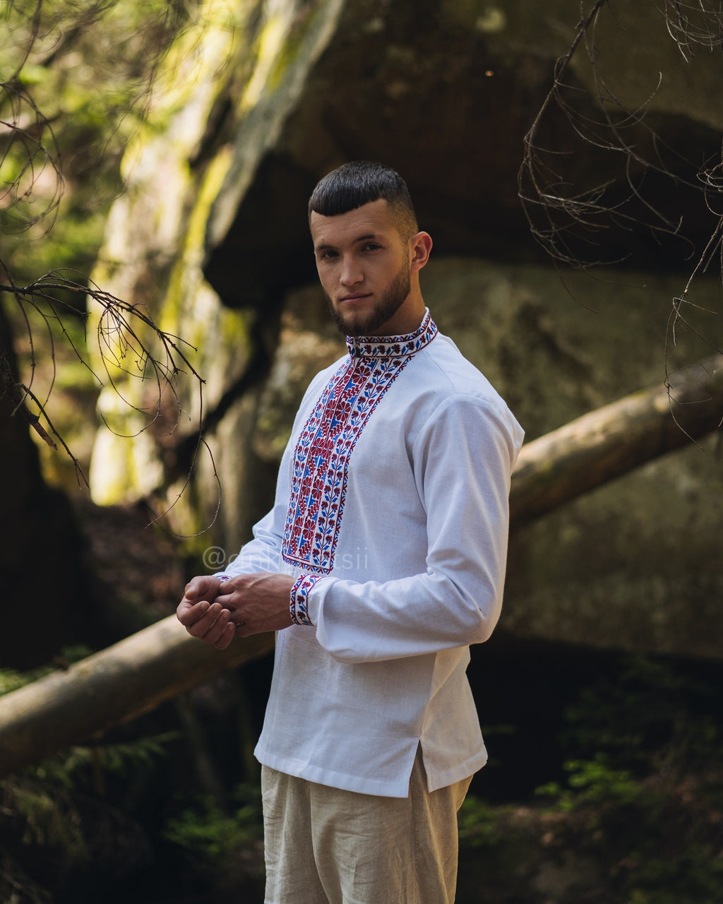 Вишиванка чоловіча "Слобожанщина"(біла)