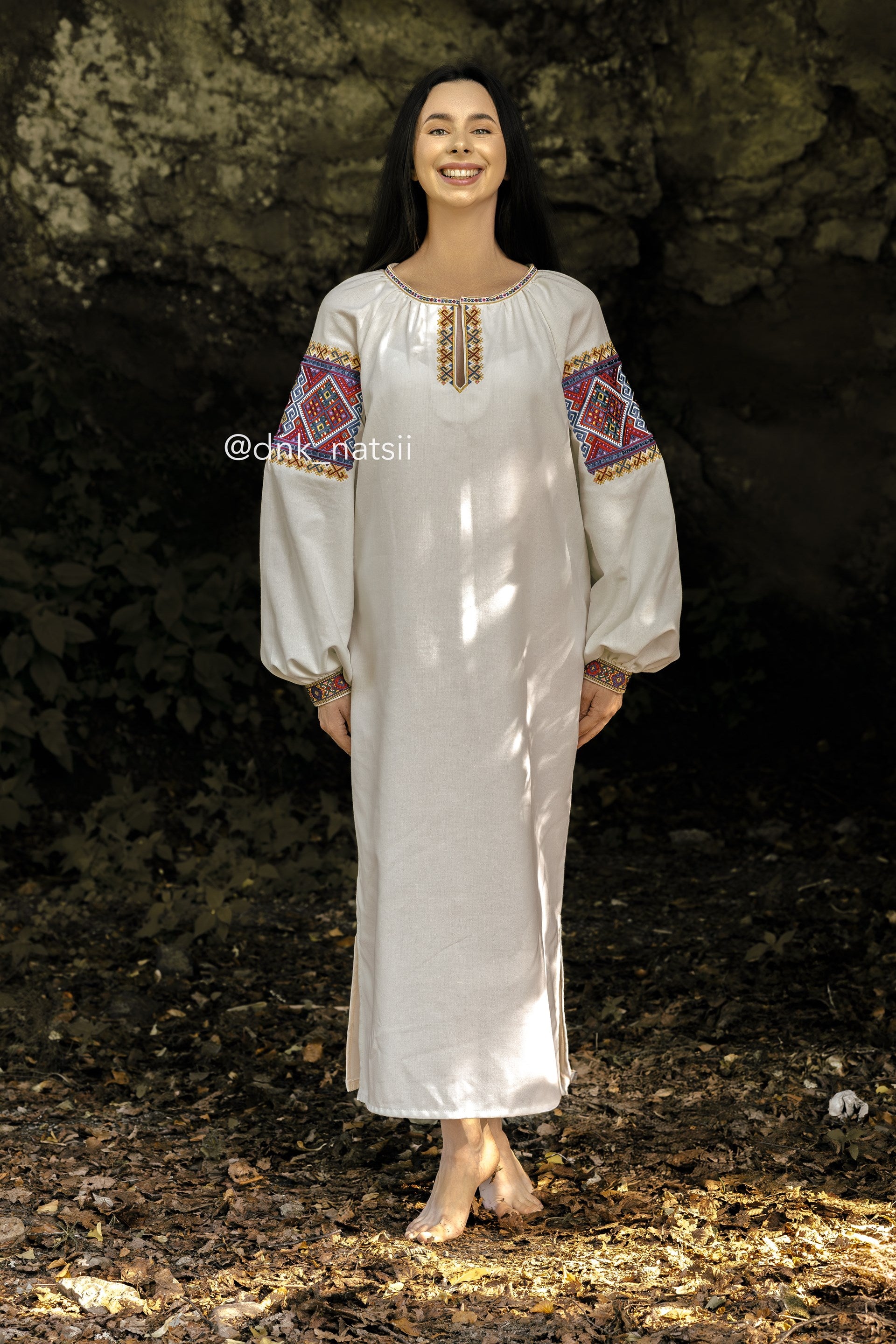 Вишита сукня "Верховинка"(молочна)