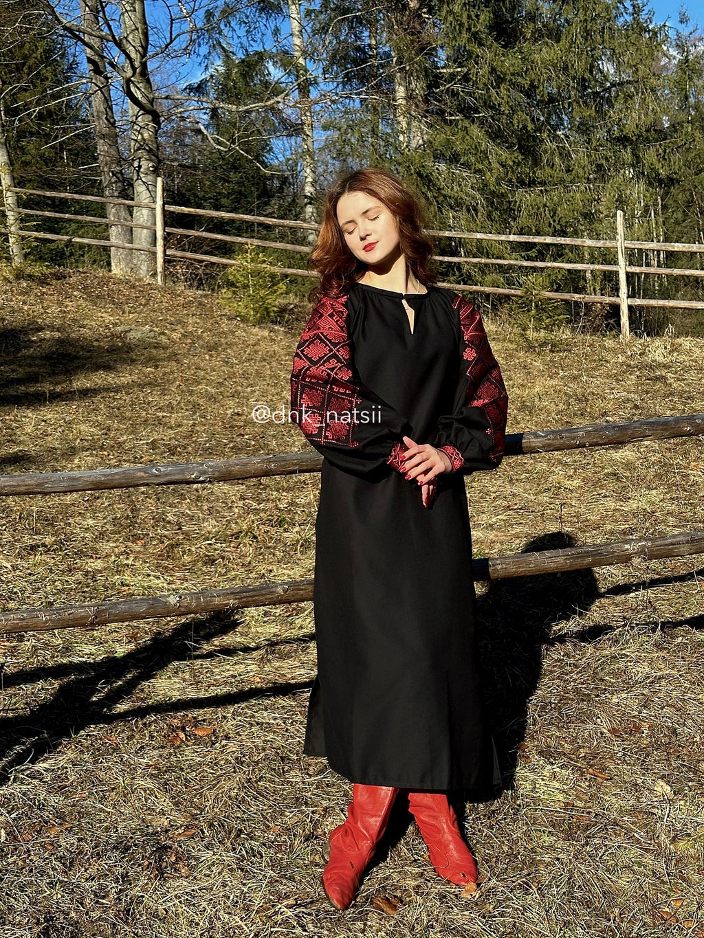 Вишита сукня "Княжа (4)"(чорна)