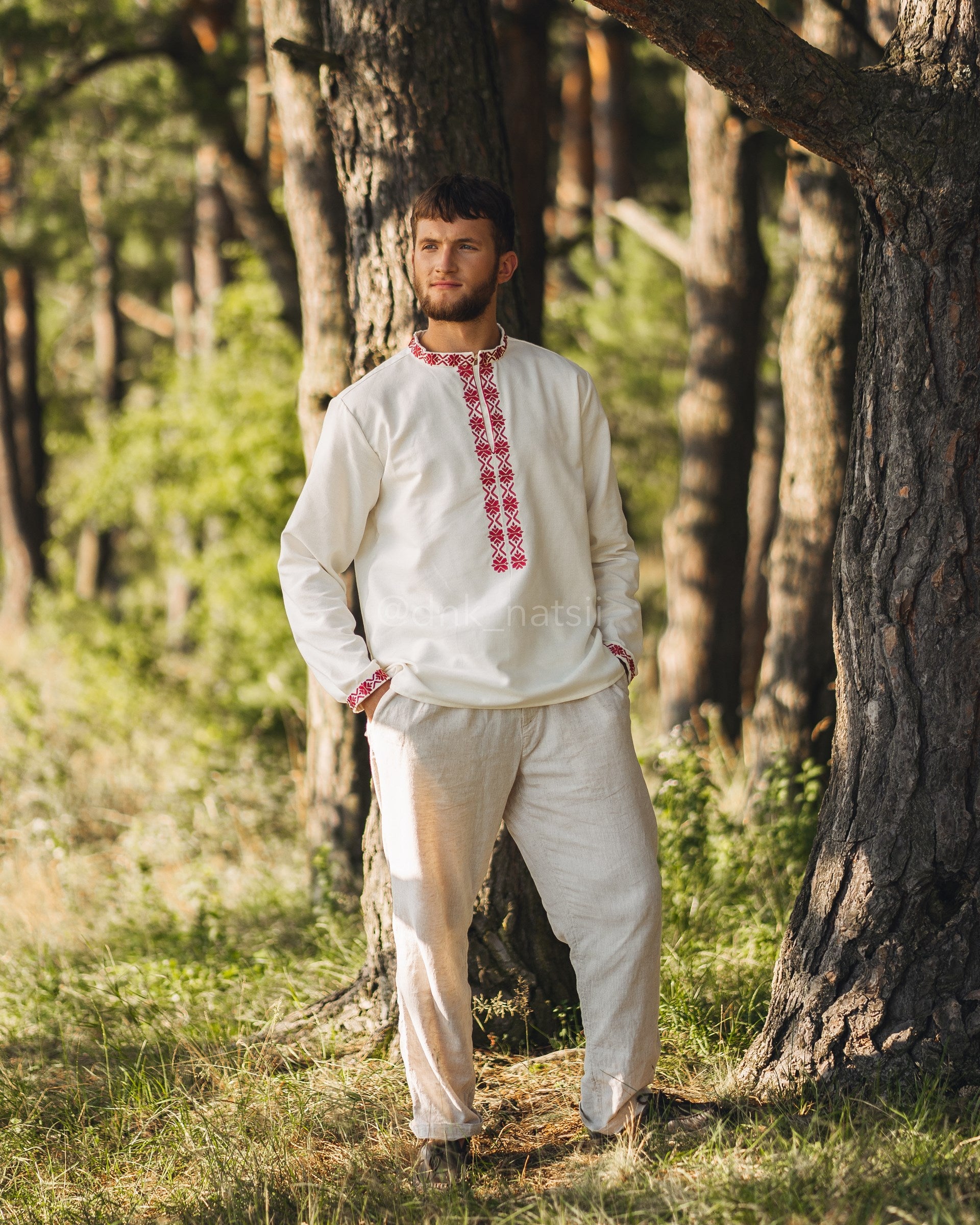 Сорочка чоловіча молочна Княжа (1) (РОЗПРОДАЖ ОГ - 132 ДВ - 67)