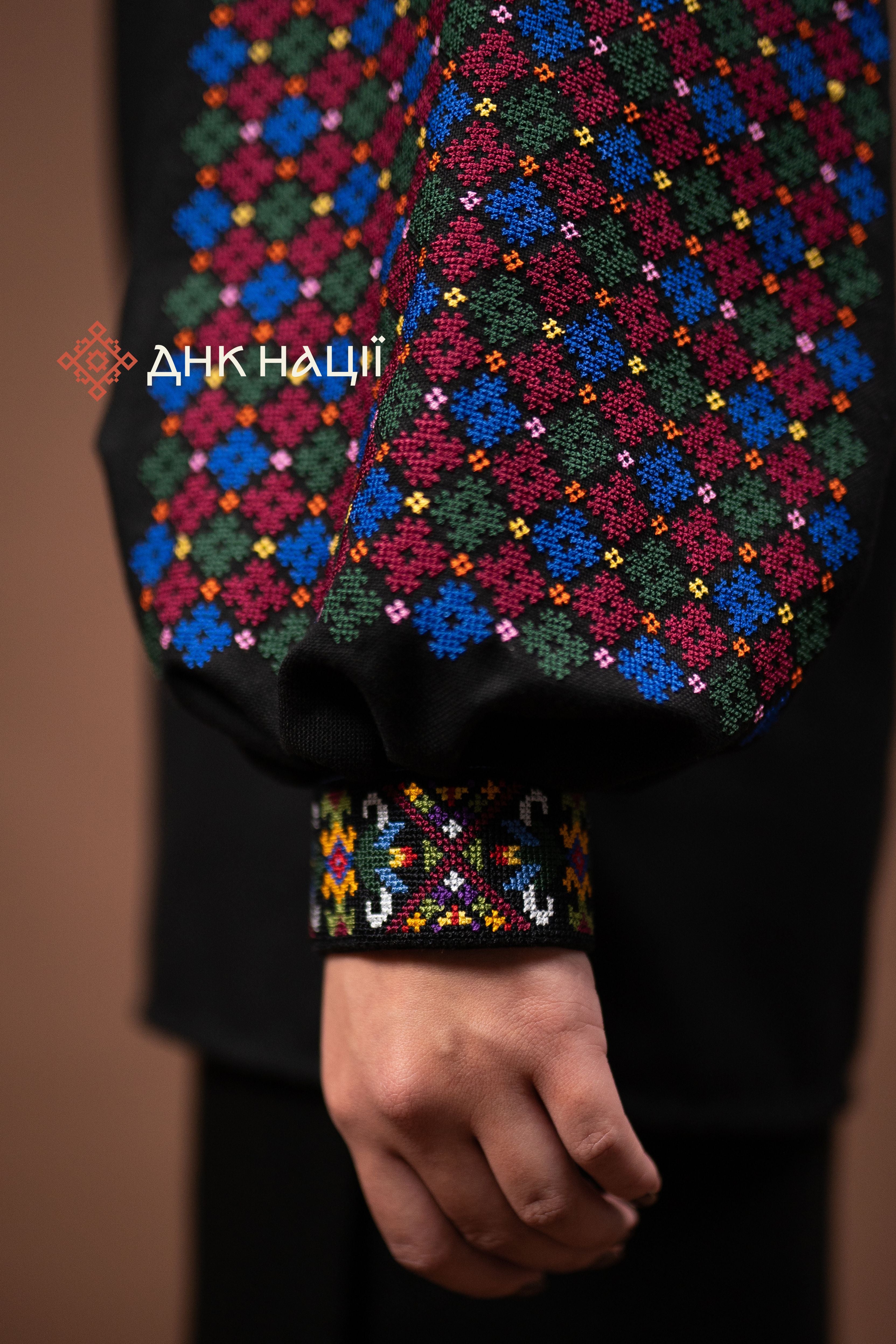 Women’s Embroidered Blouse “Koketka (3)” (Black)