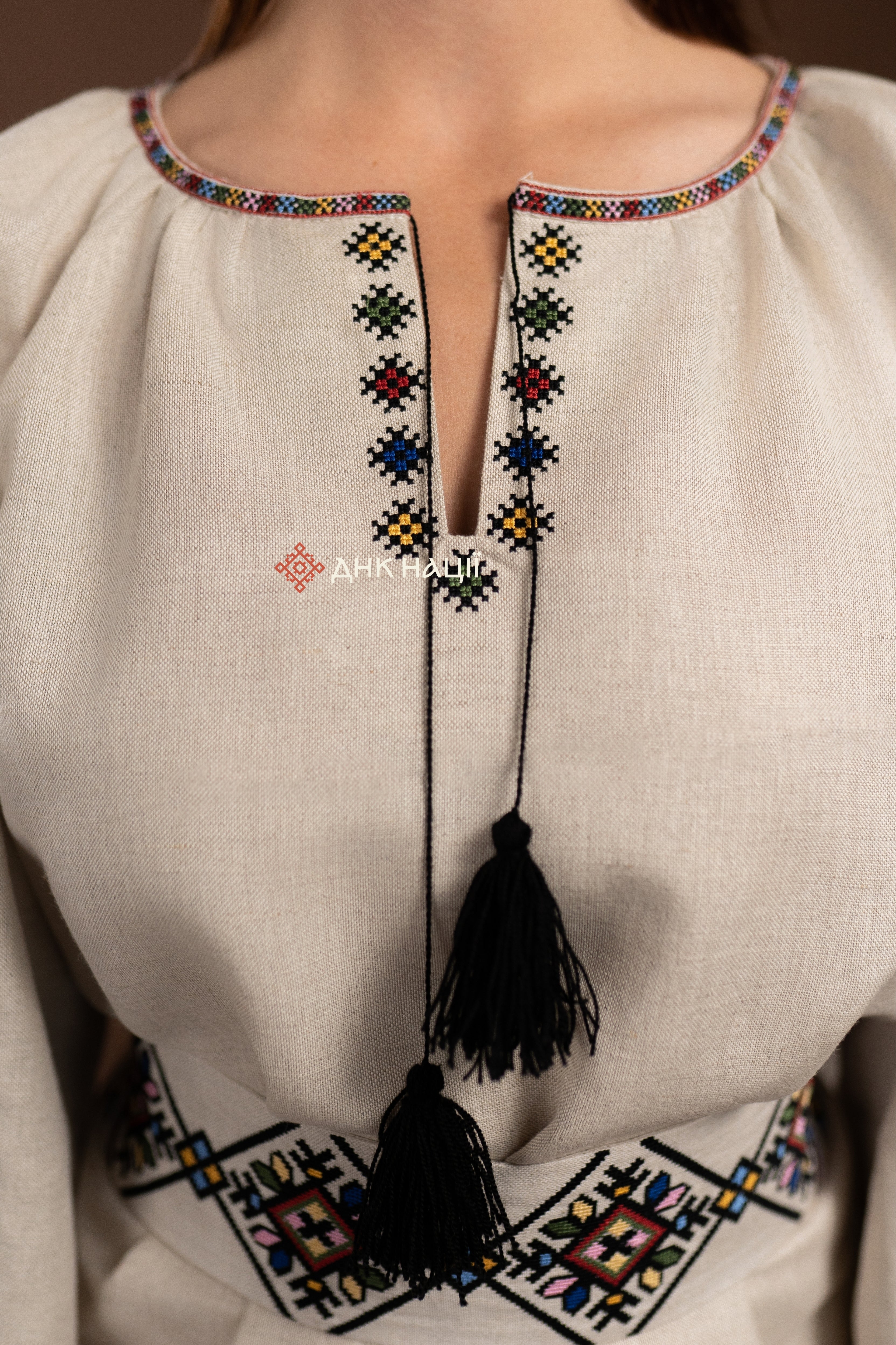 Embroidered Dress "Berehynia (1)" (grey)
