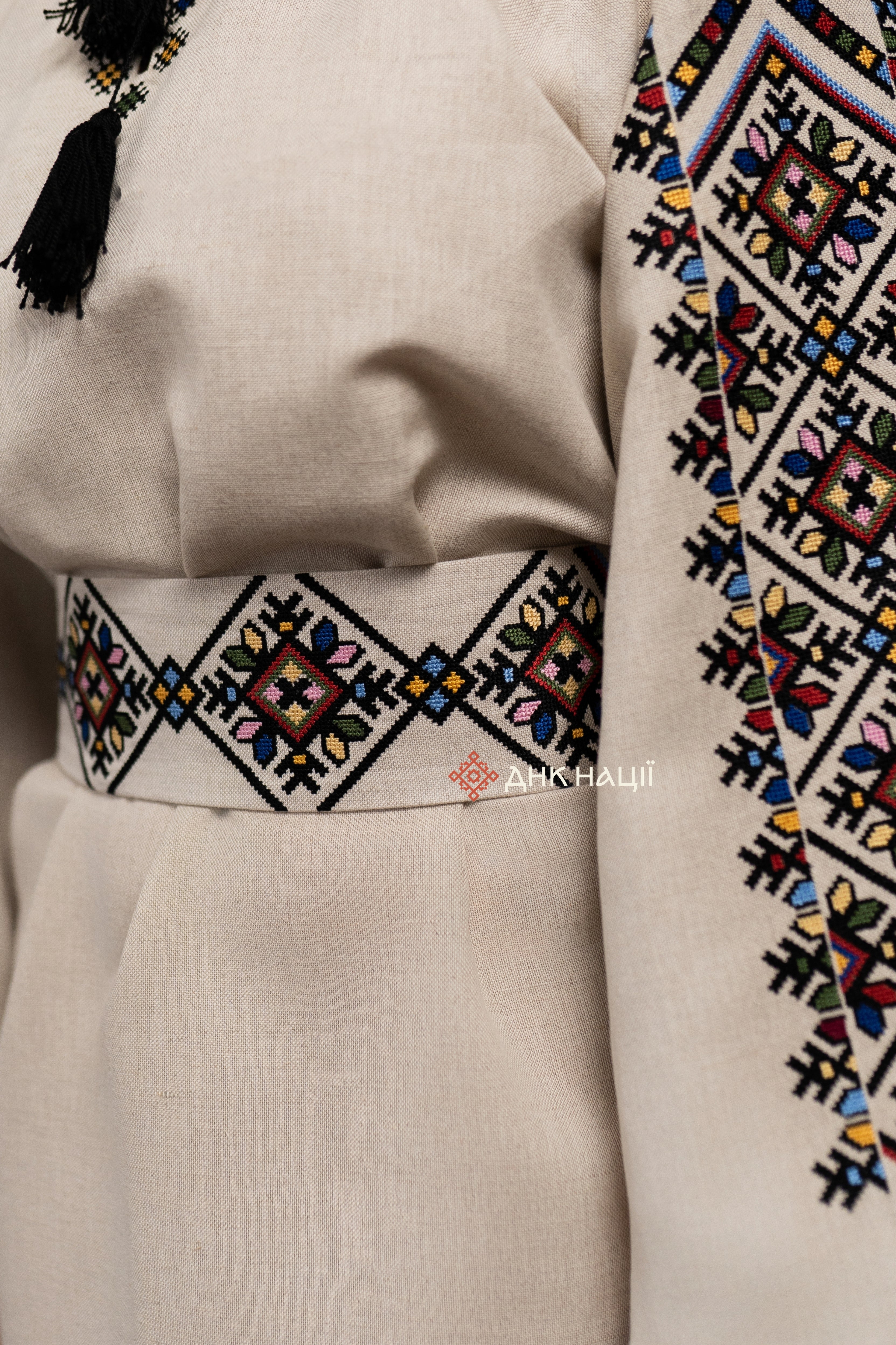 Embroidered Dress "Berehynia (1)" (grey)
