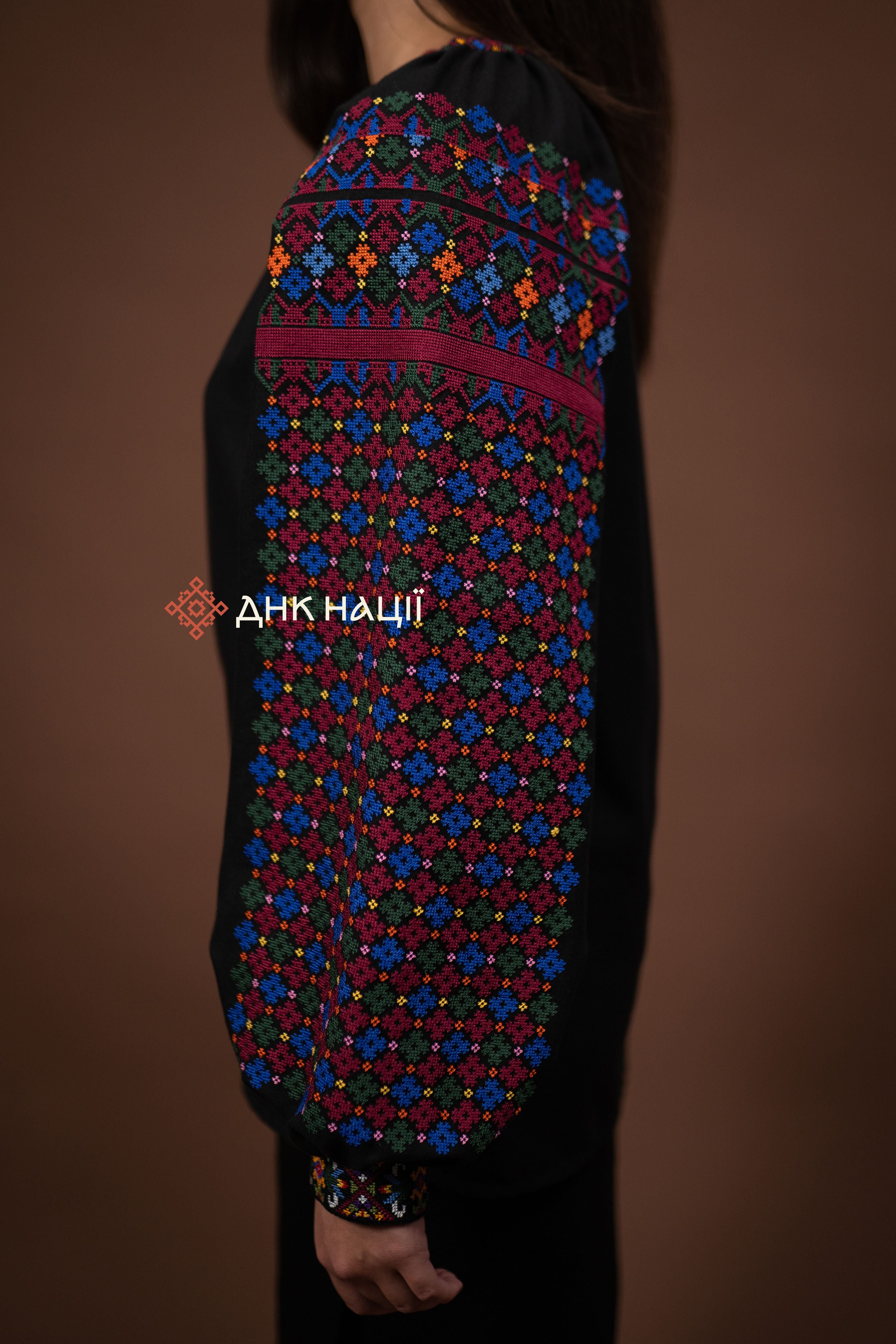 Women’s Embroidered Blouse “Koketka (3)” (Black)