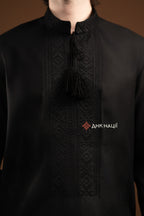 Men's Vyshyvanka "Desna (2)" (black)