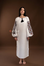 Embroidered Dress "Berehynia (2)" (white)