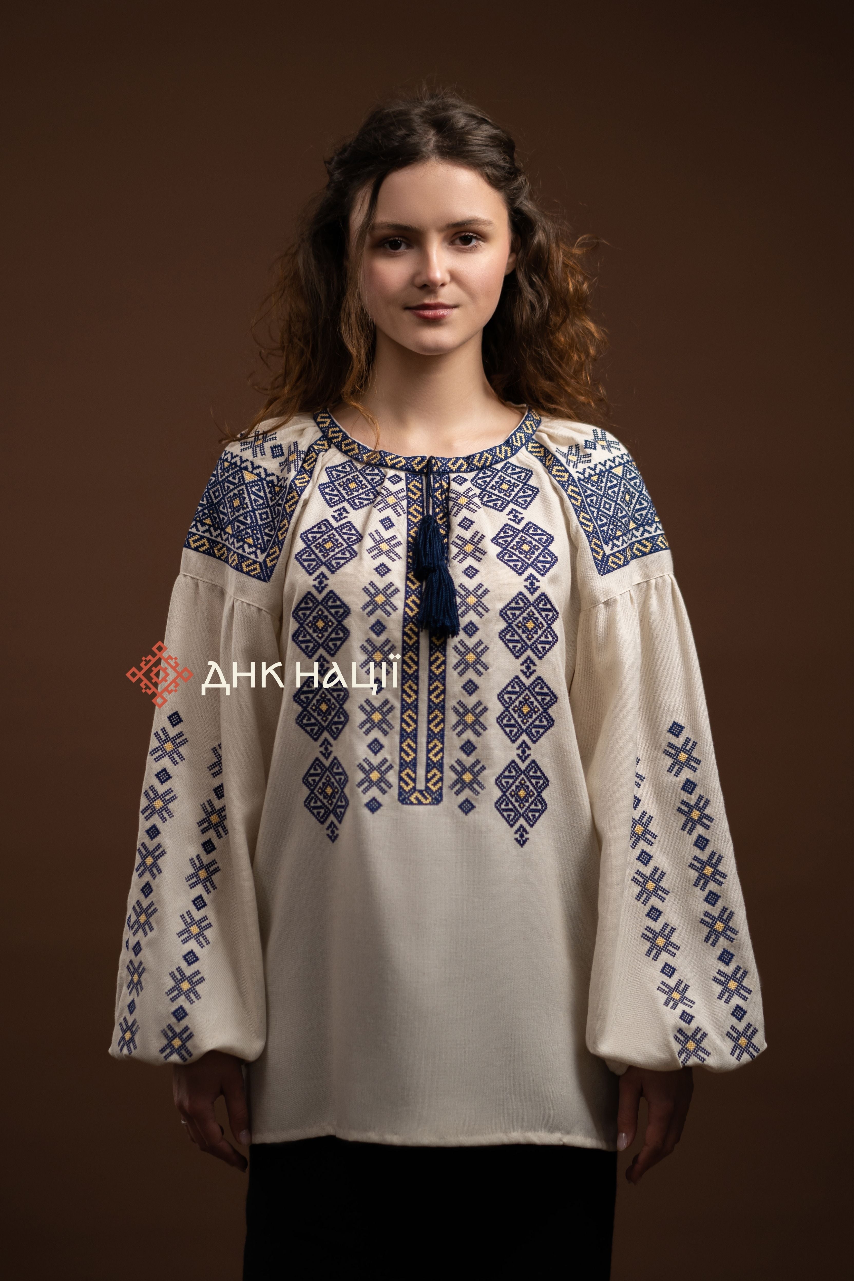Women’s Embroidered Blouse “Cheremosh (2)” (Beige)