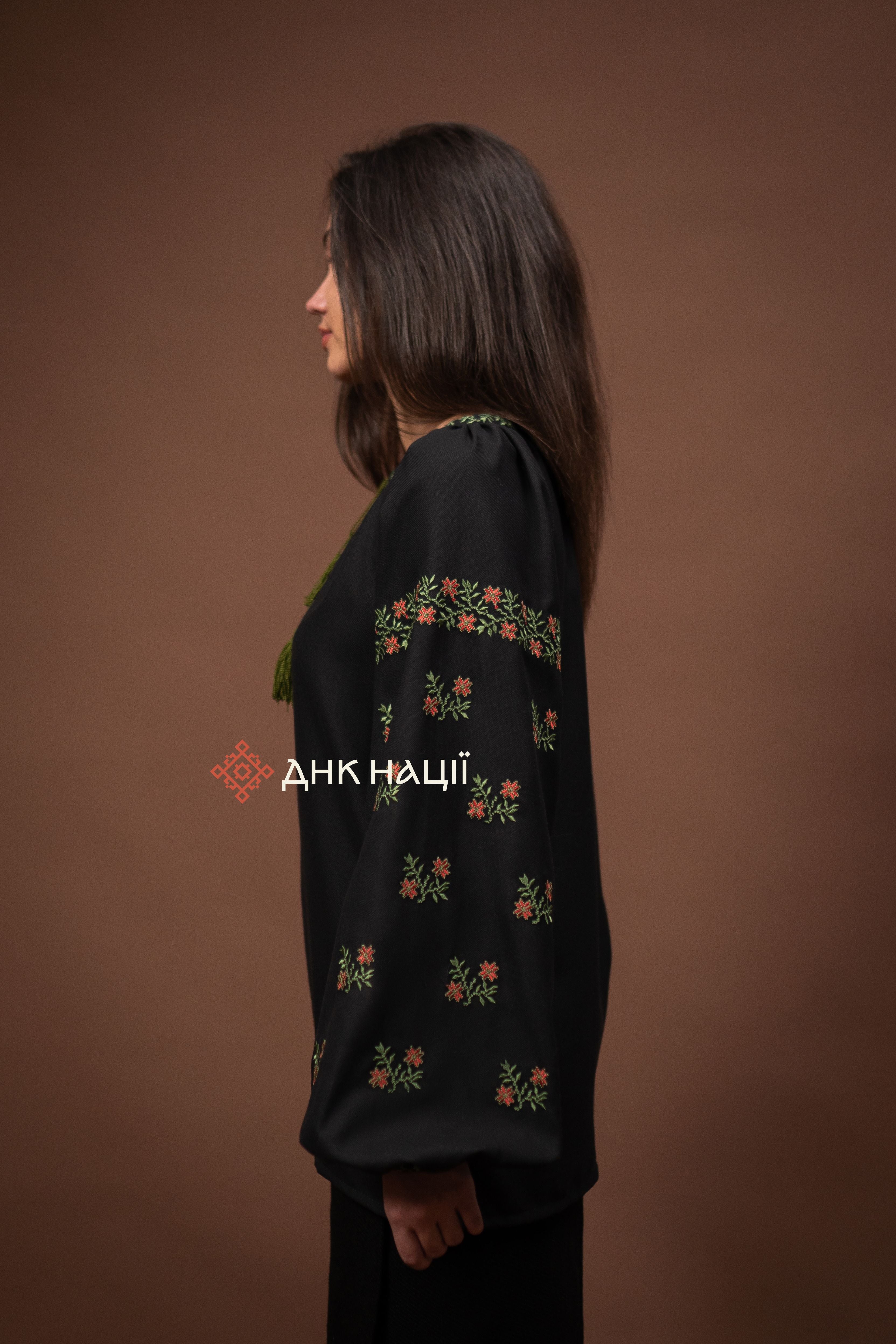 Women’s Embroidered Blouse “Leliia (3)” (Black)