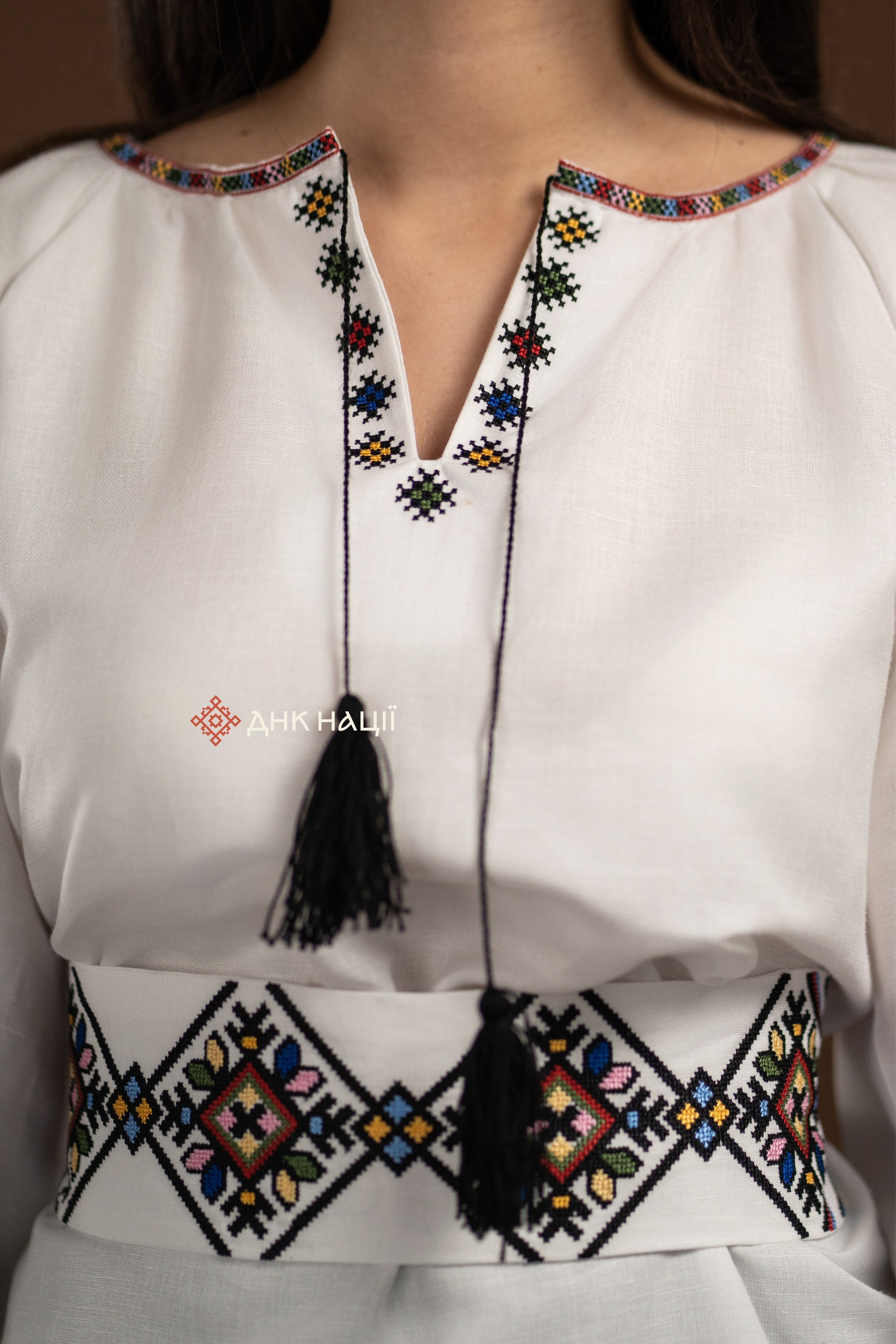 Embroidered Dress "Berehynia (2)" (white)