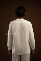 Men's Vyshyvanka "Bystrytsia (1)" (milky-white)