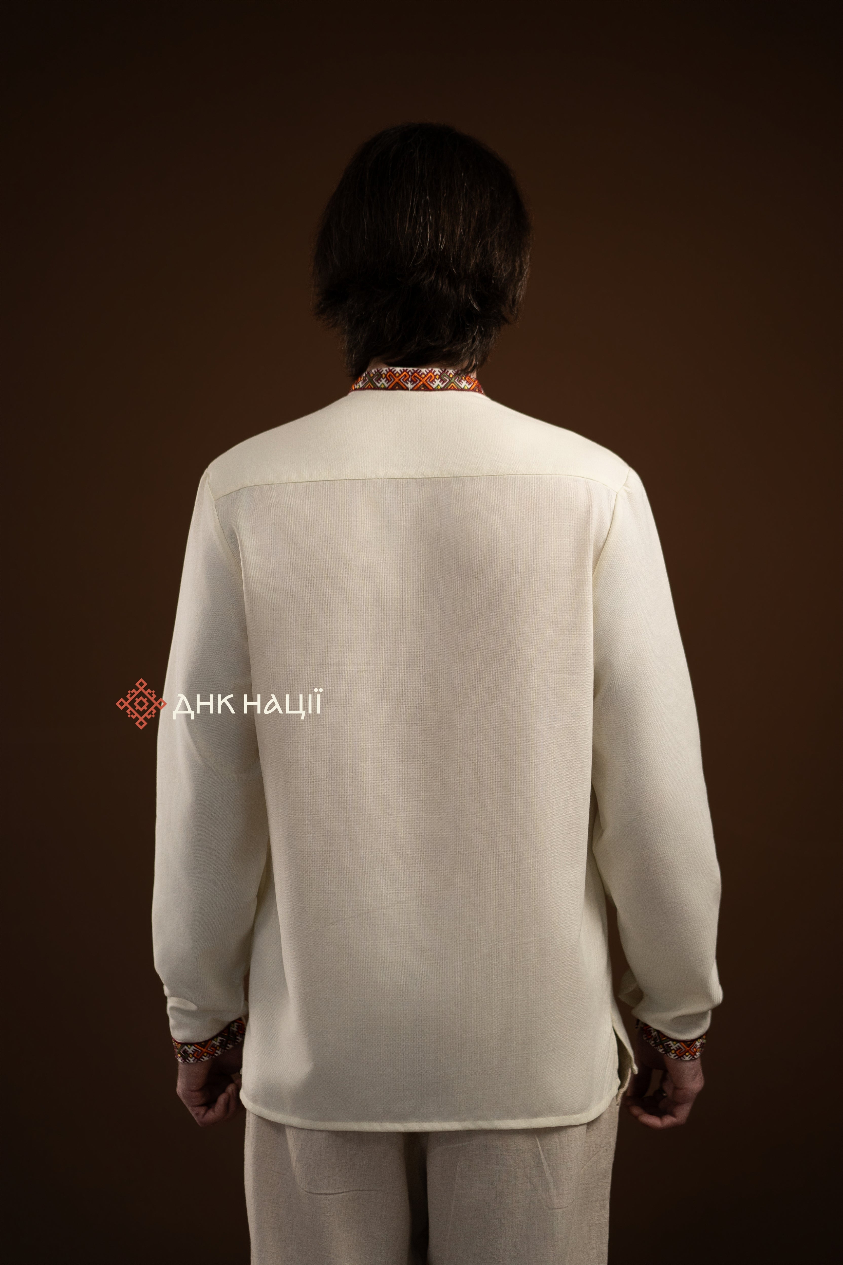 Men's Vyshyvanka "Bystrytsia (1)" (milky-white)