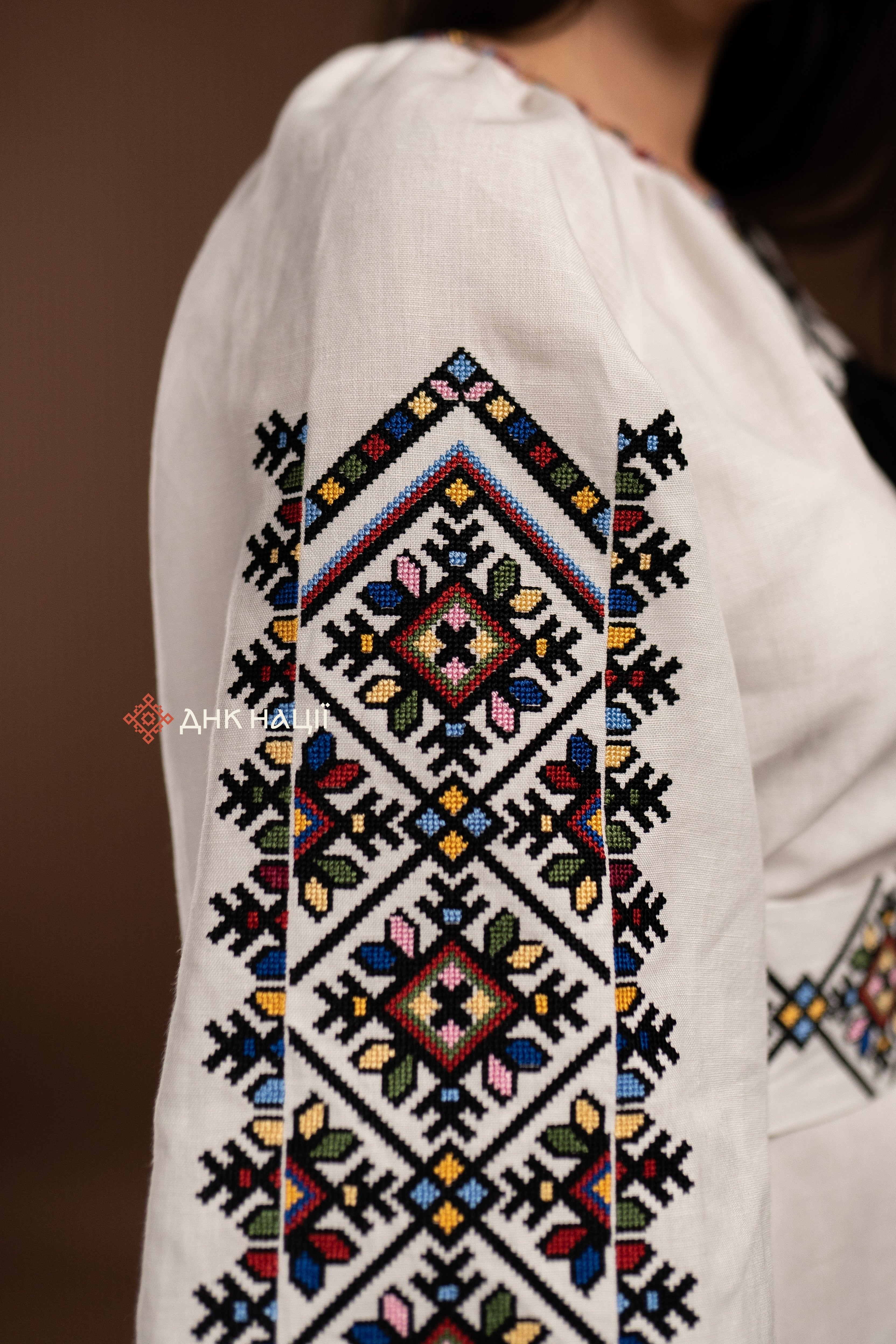 Embroidered Dress "Berehynia (2)" (white)