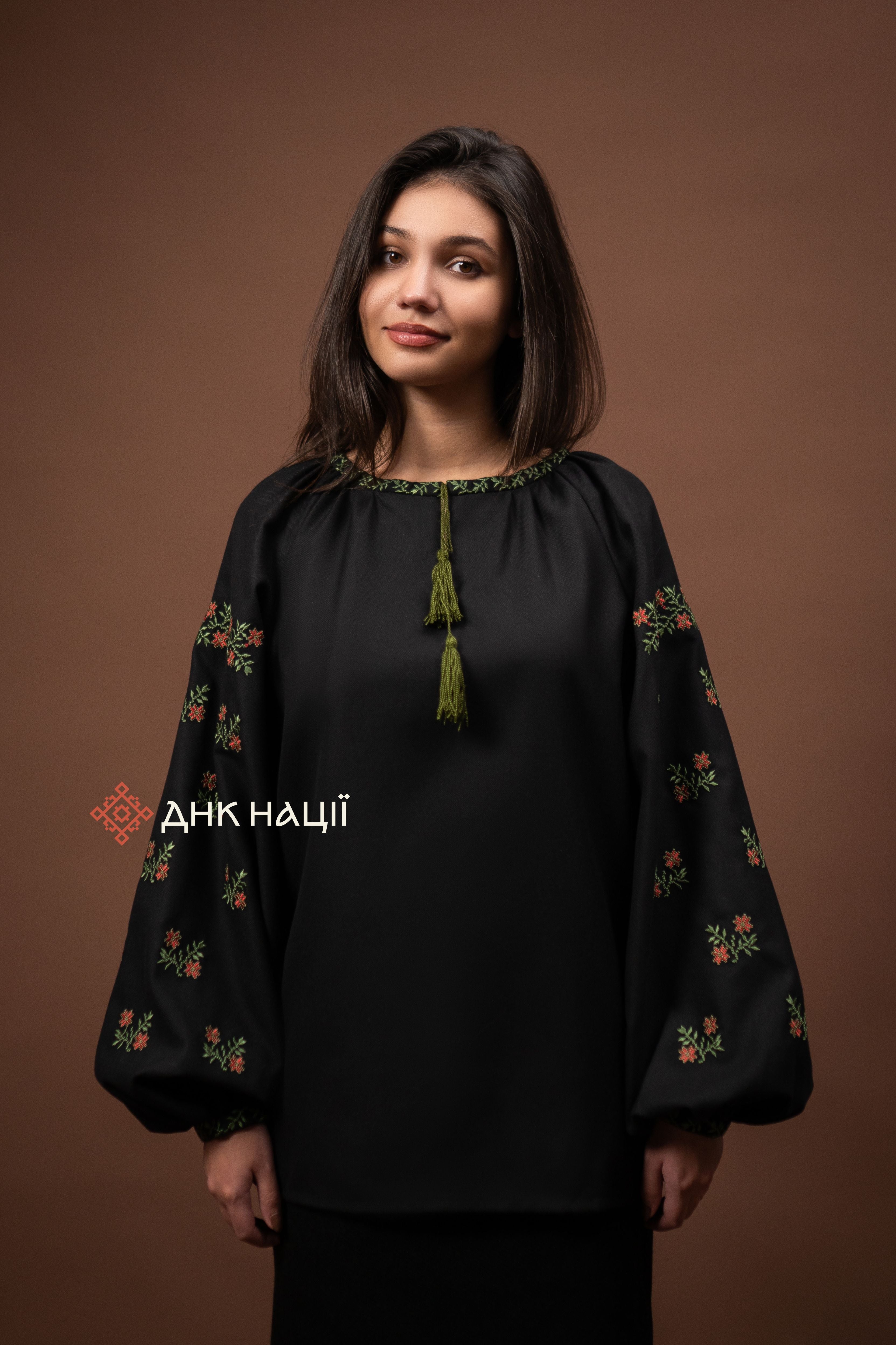 Women’s Embroidered Blouse “Leliia (3)” (Black)