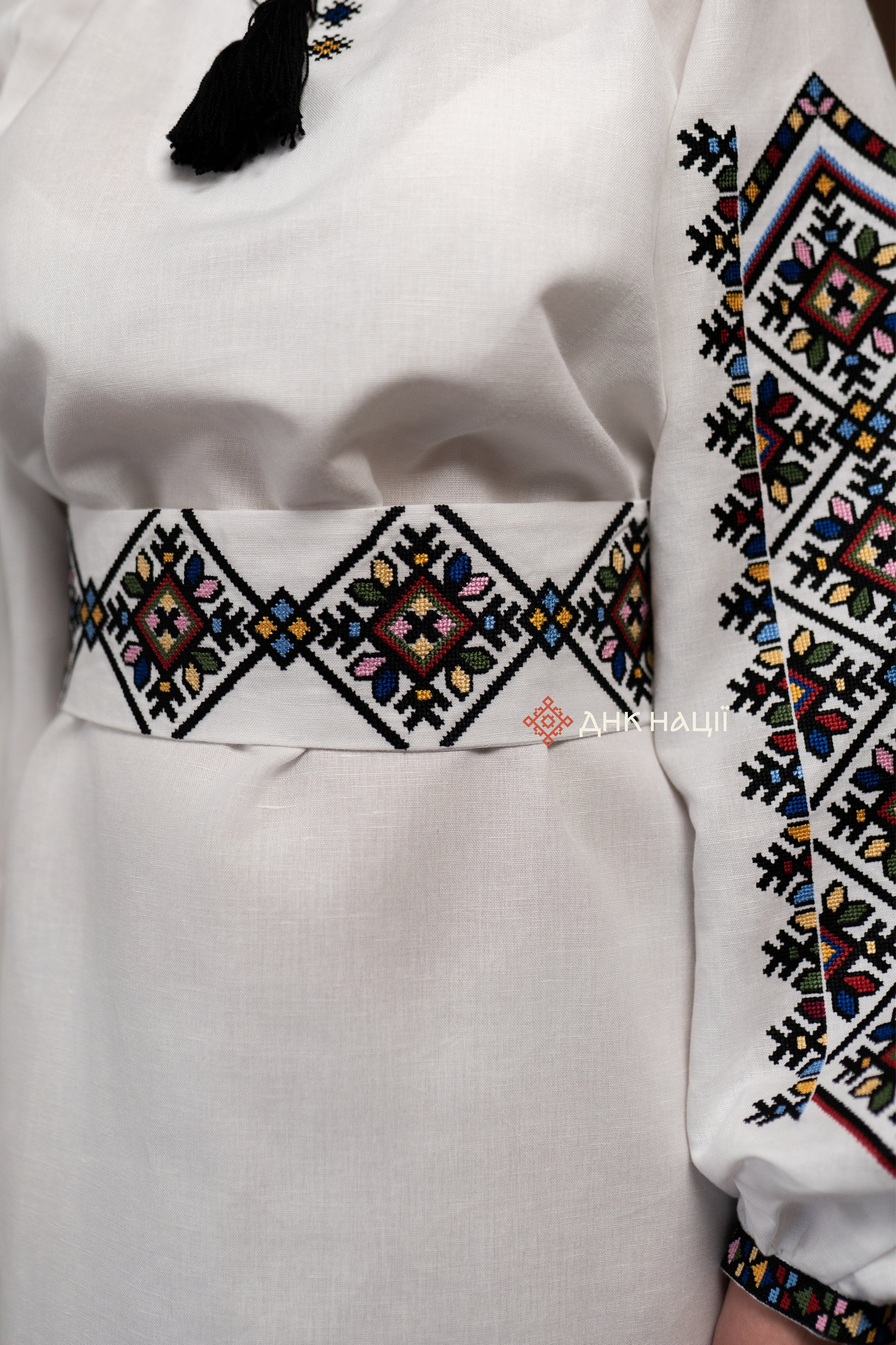 Embroidered Dress "Berehynia (2)" (white)