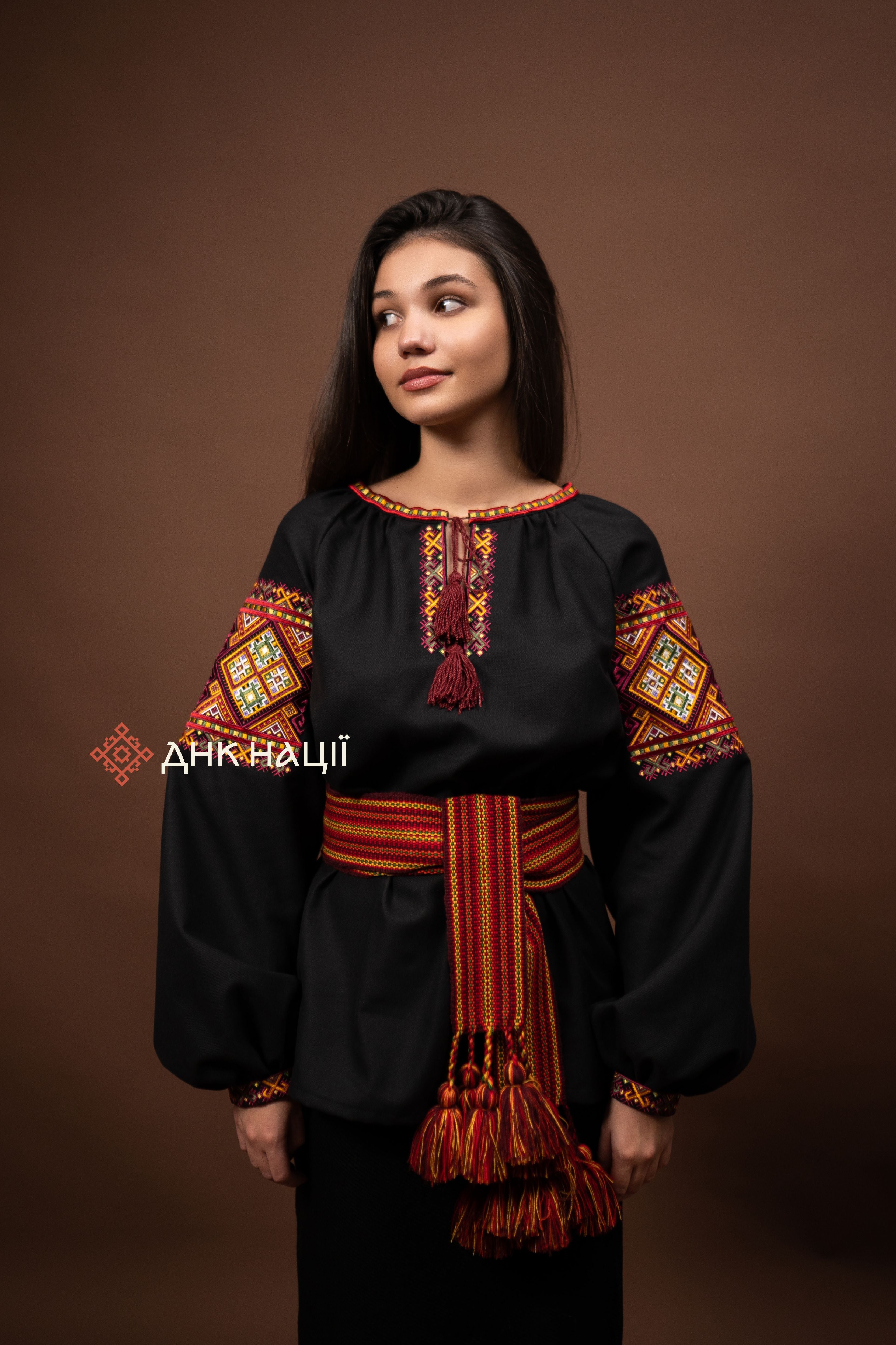 Women’s Embroidered Blouse “Bystrytsia (3)” (Black)