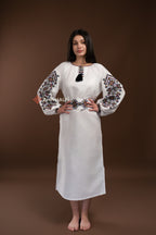 Embroidered Dress "Berehynia (2)" (white)