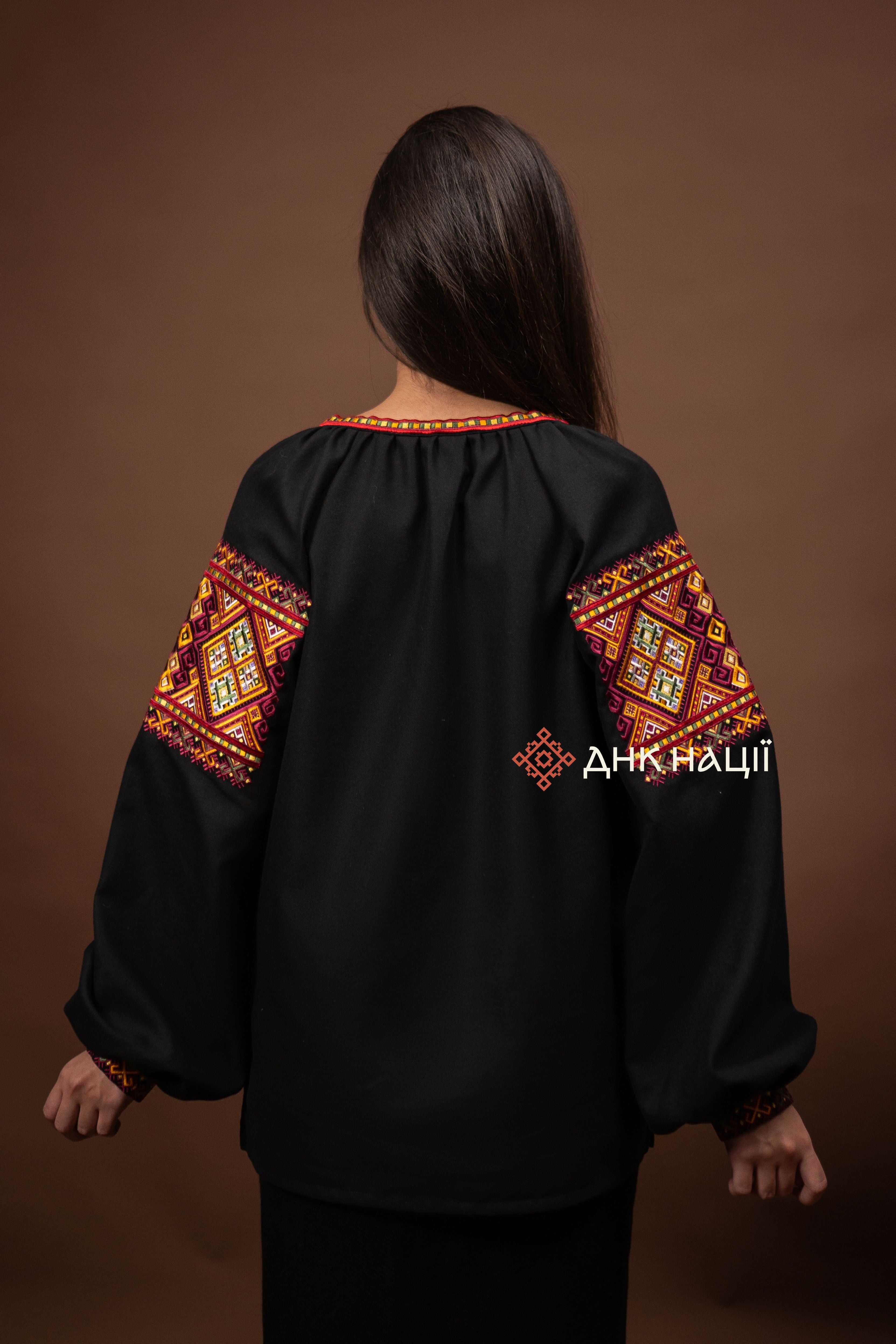 Women’s Embroidered Blouse “Bystrytsia (3)” (Black)