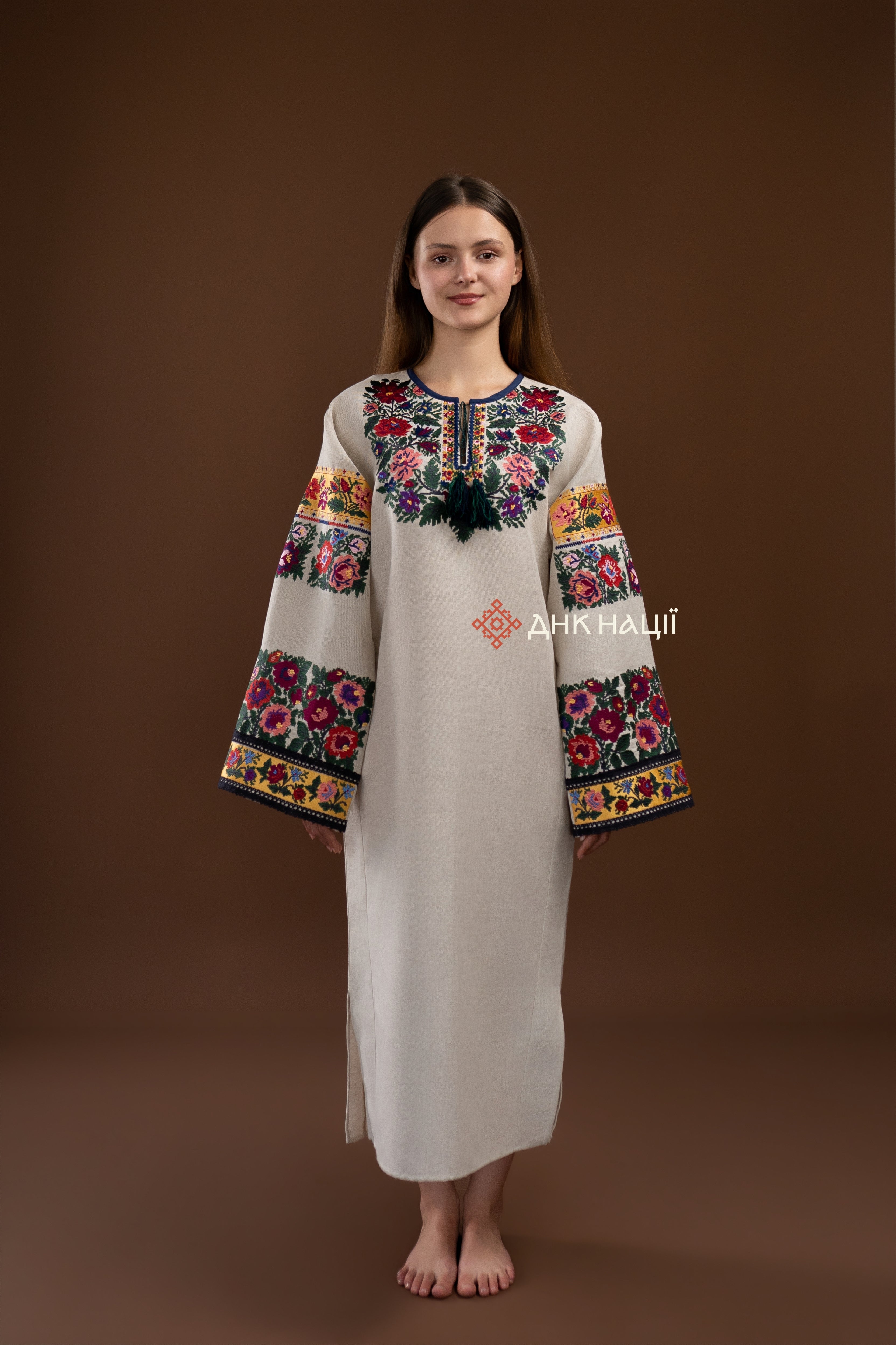 Вишита сукня "Рута (2)"(сіра)