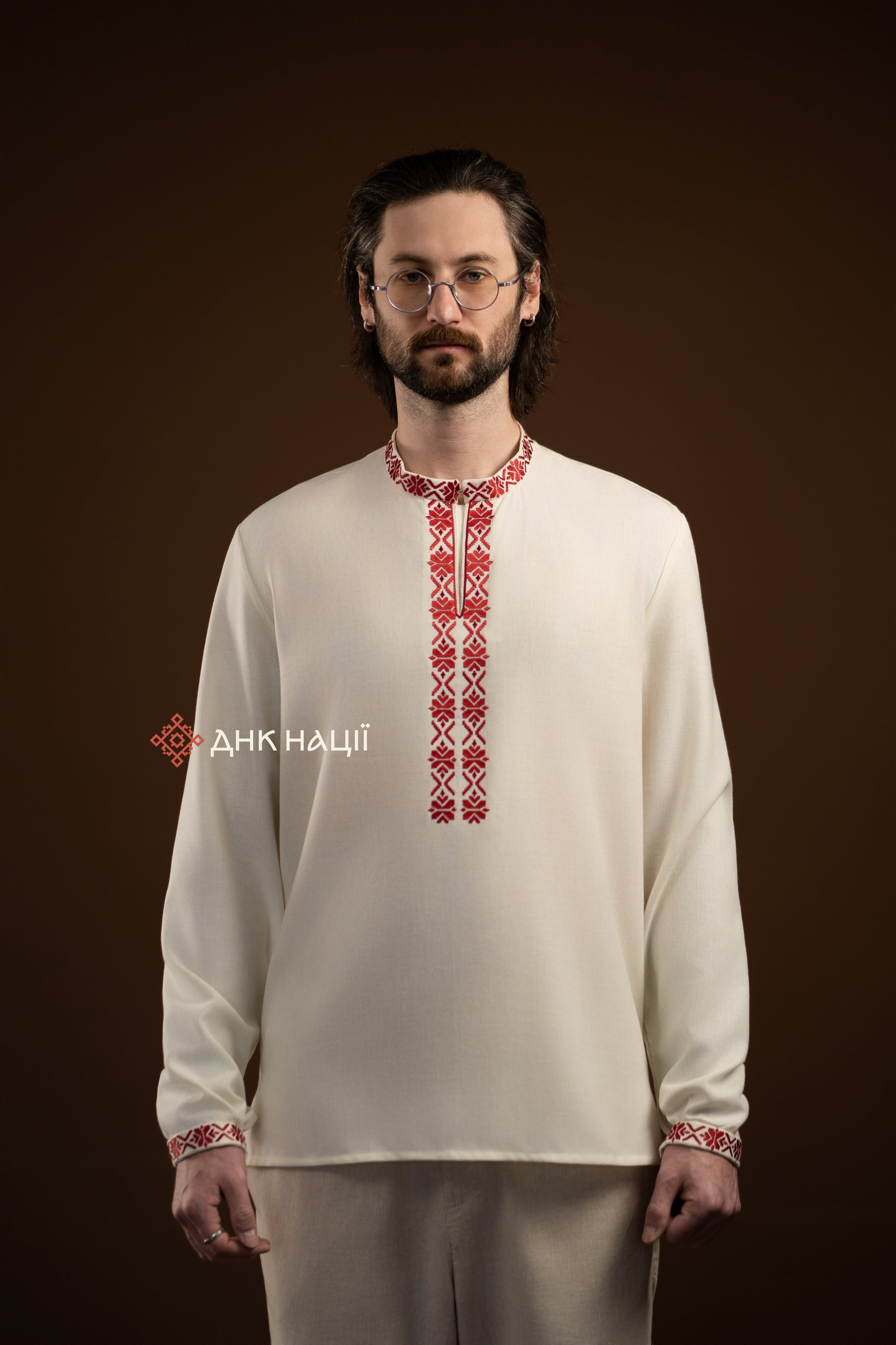 Men's Vyshyvanka "Knyazha (1)" (milky-white)